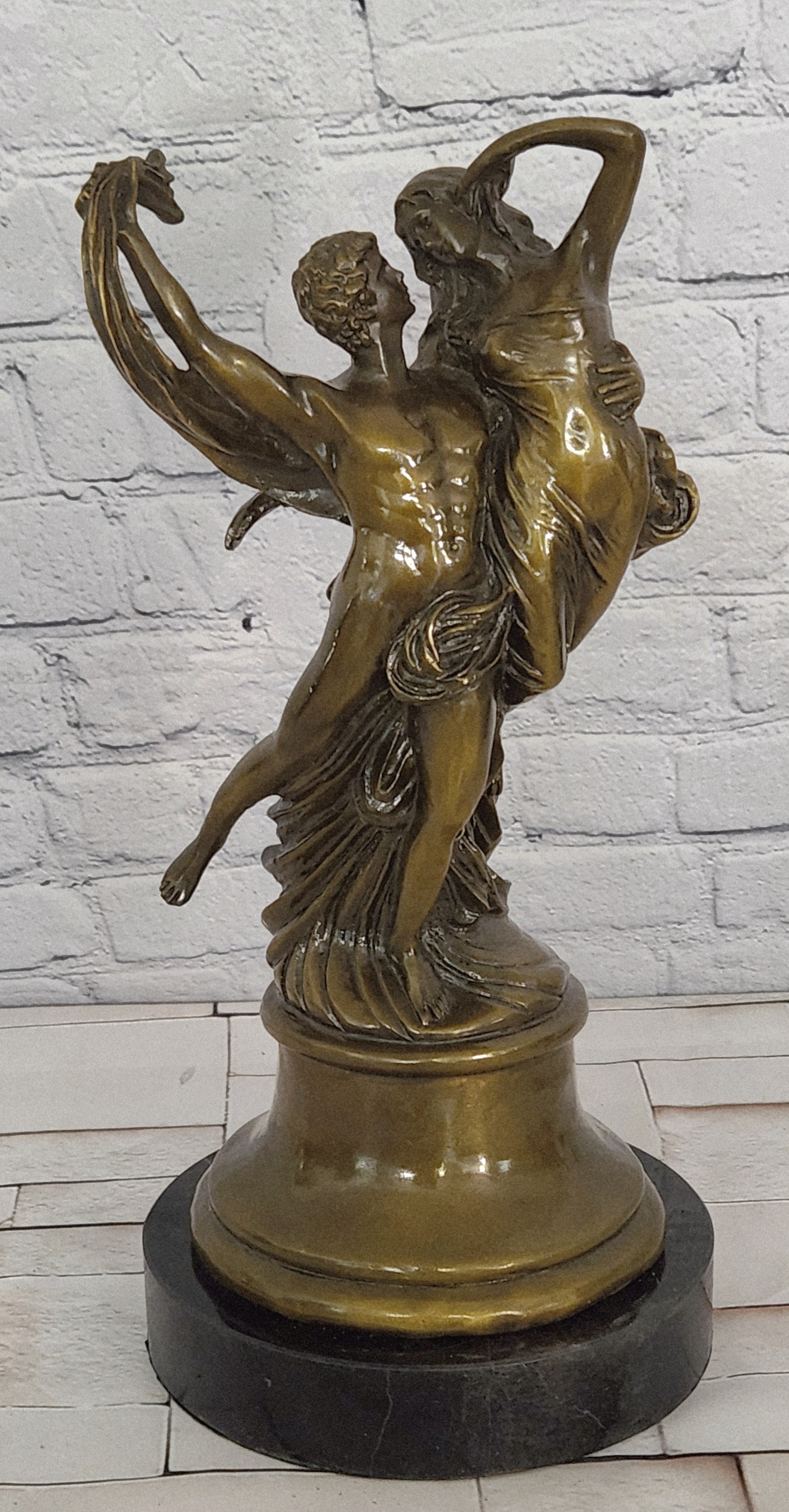 Floating Eros Psyche Bronze Sculpture Love Romance Mythology Fine Art Gift Artwork