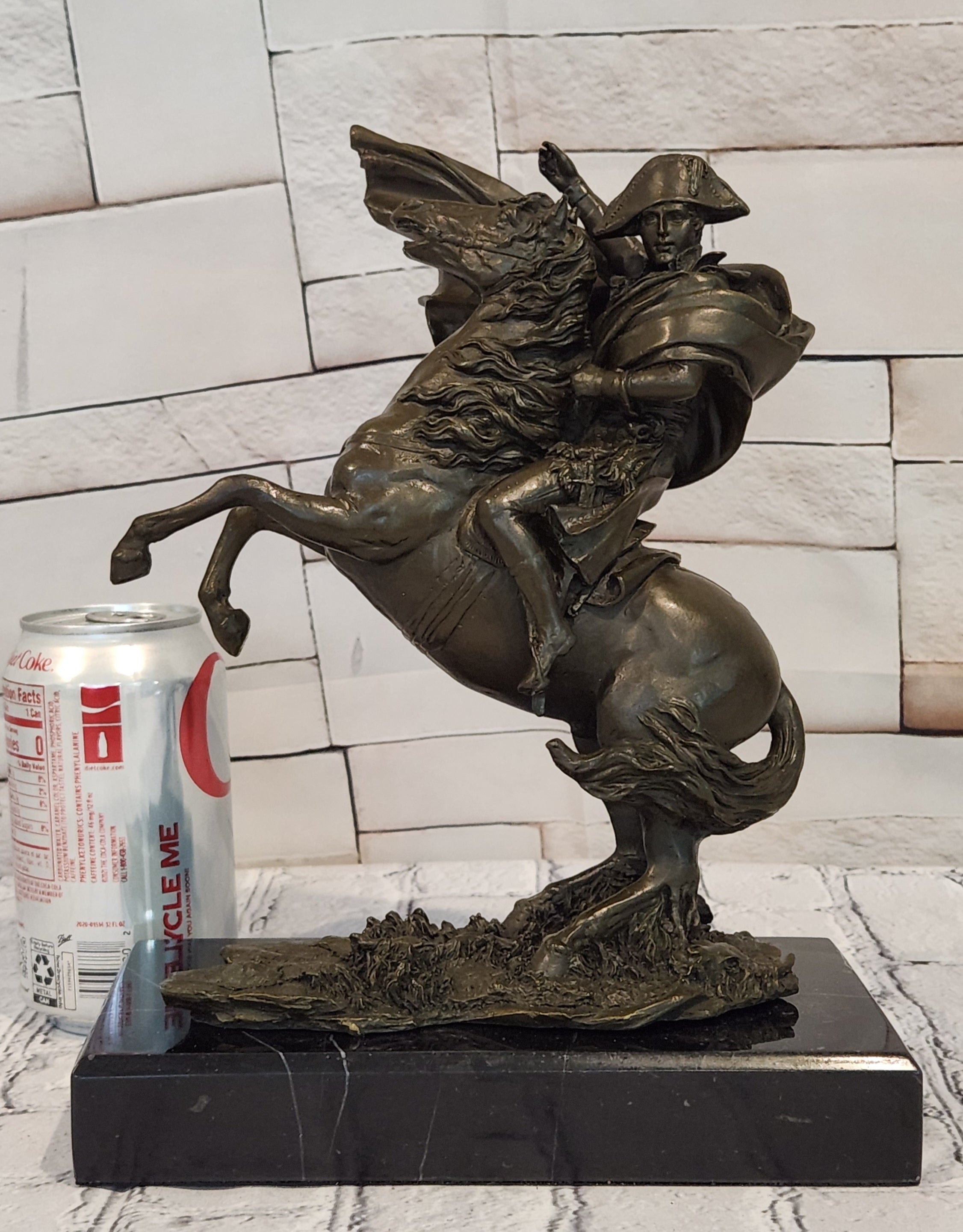 Hot Cast Bronze Napoleon Crossing Alps Statue Equestrian Collectible Artwork