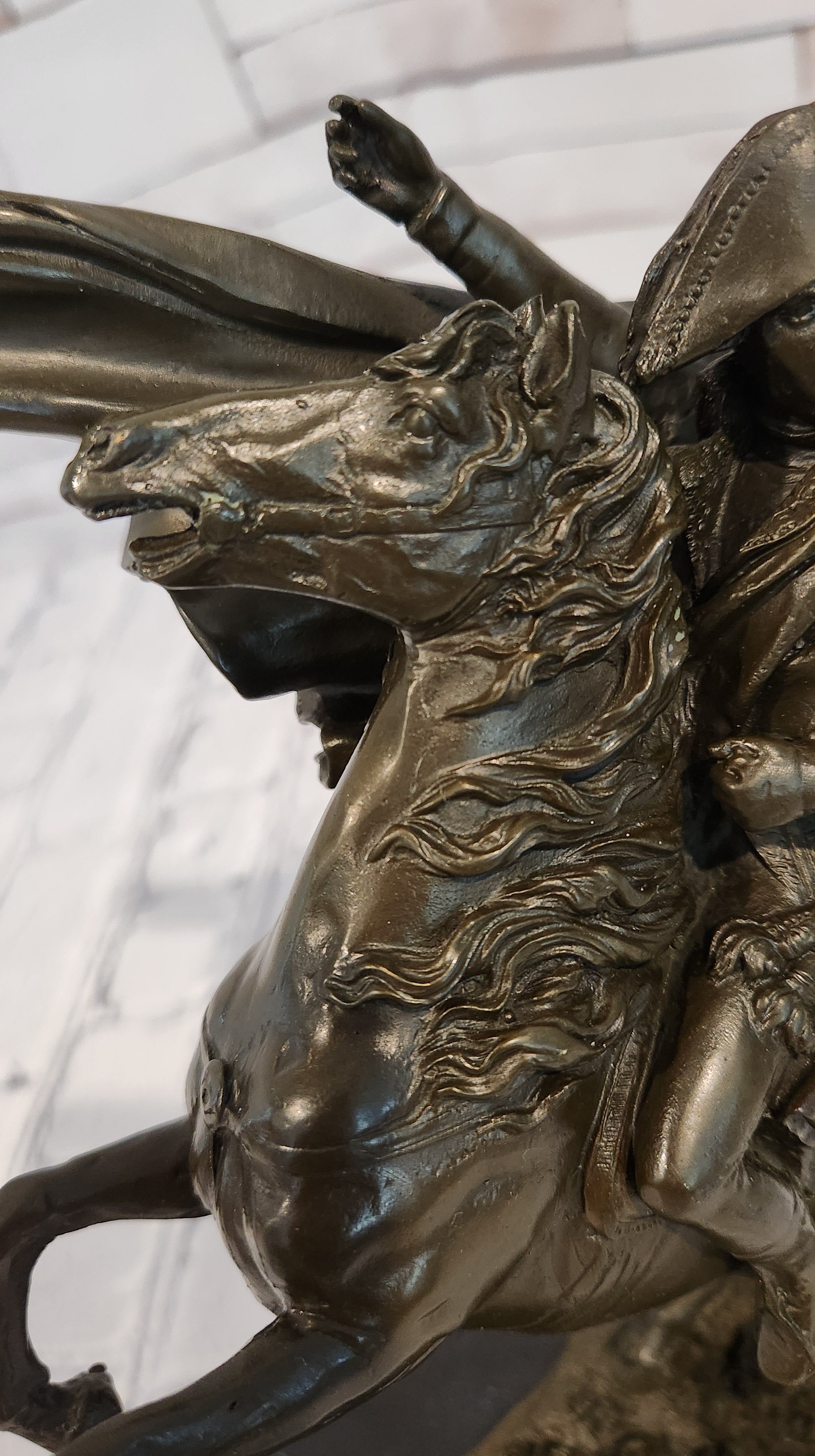 Hot Cast Bronze Napoleon Crossing Alps Statue Equestrian Collectible Artwork