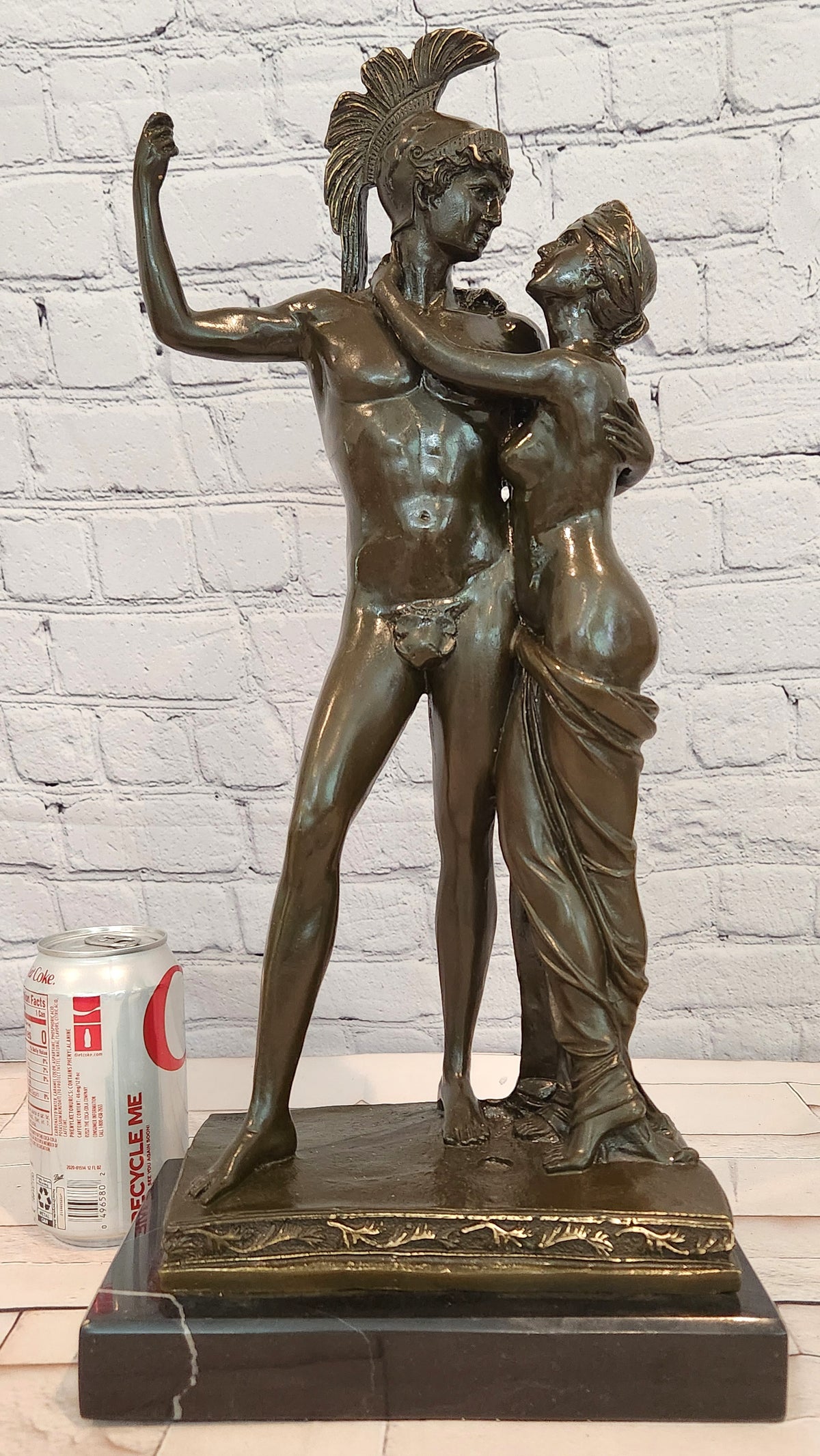 Bronze Mythological Couple Sculpture Mars and Venus Collectible Fine Art Deco