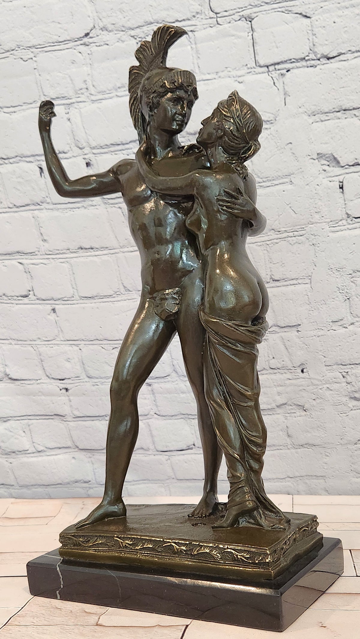 Bronze Mythological Couple Sculpture Mars and Venus Collectible Fine Art Deco