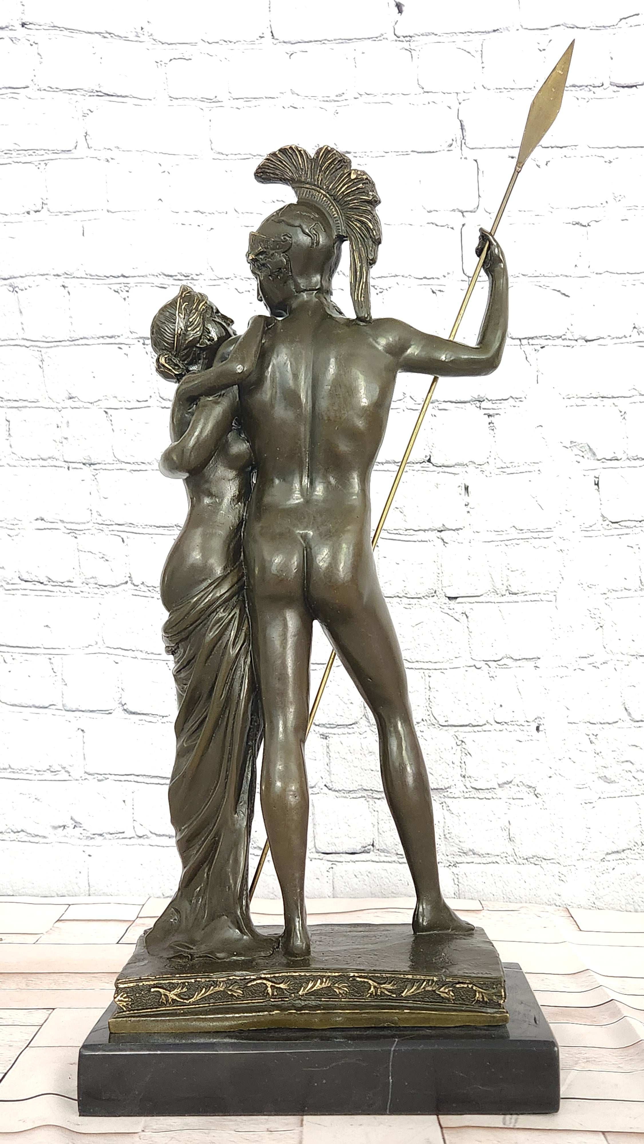 Bronze Mythological Couple Sculpture Mars and Venus Collectible Fine Art Deco