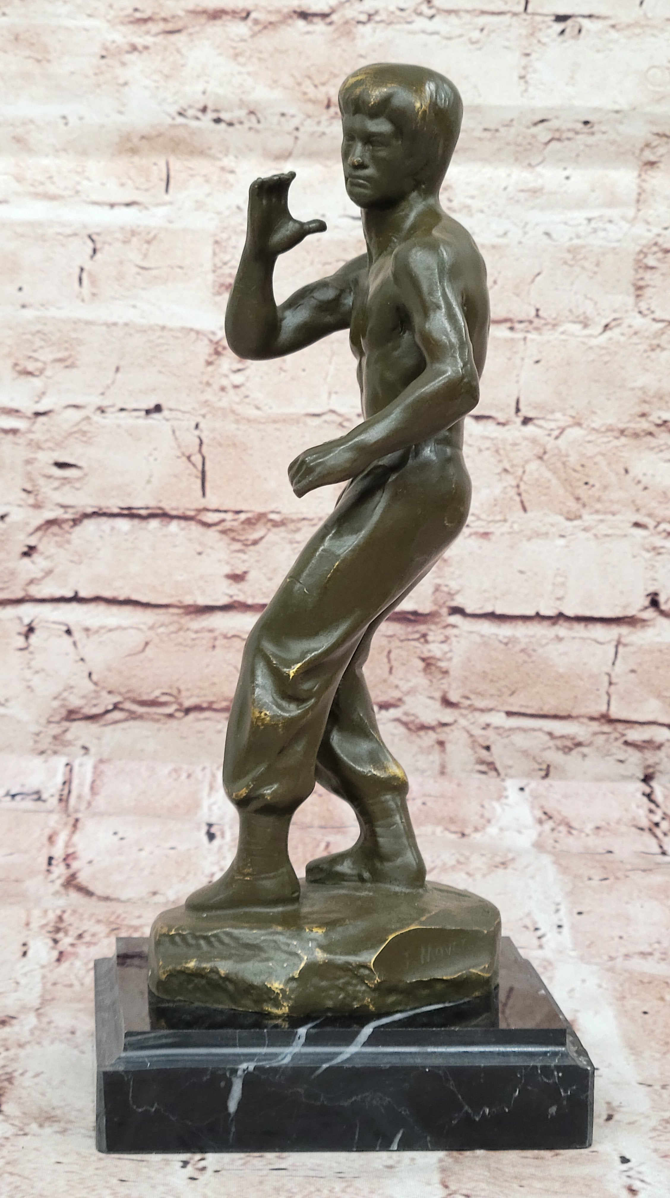 Bruce Lee Kung Fu Legend Bronze Statue by Mavchi Hand Made Collectible Artwork Sculpture