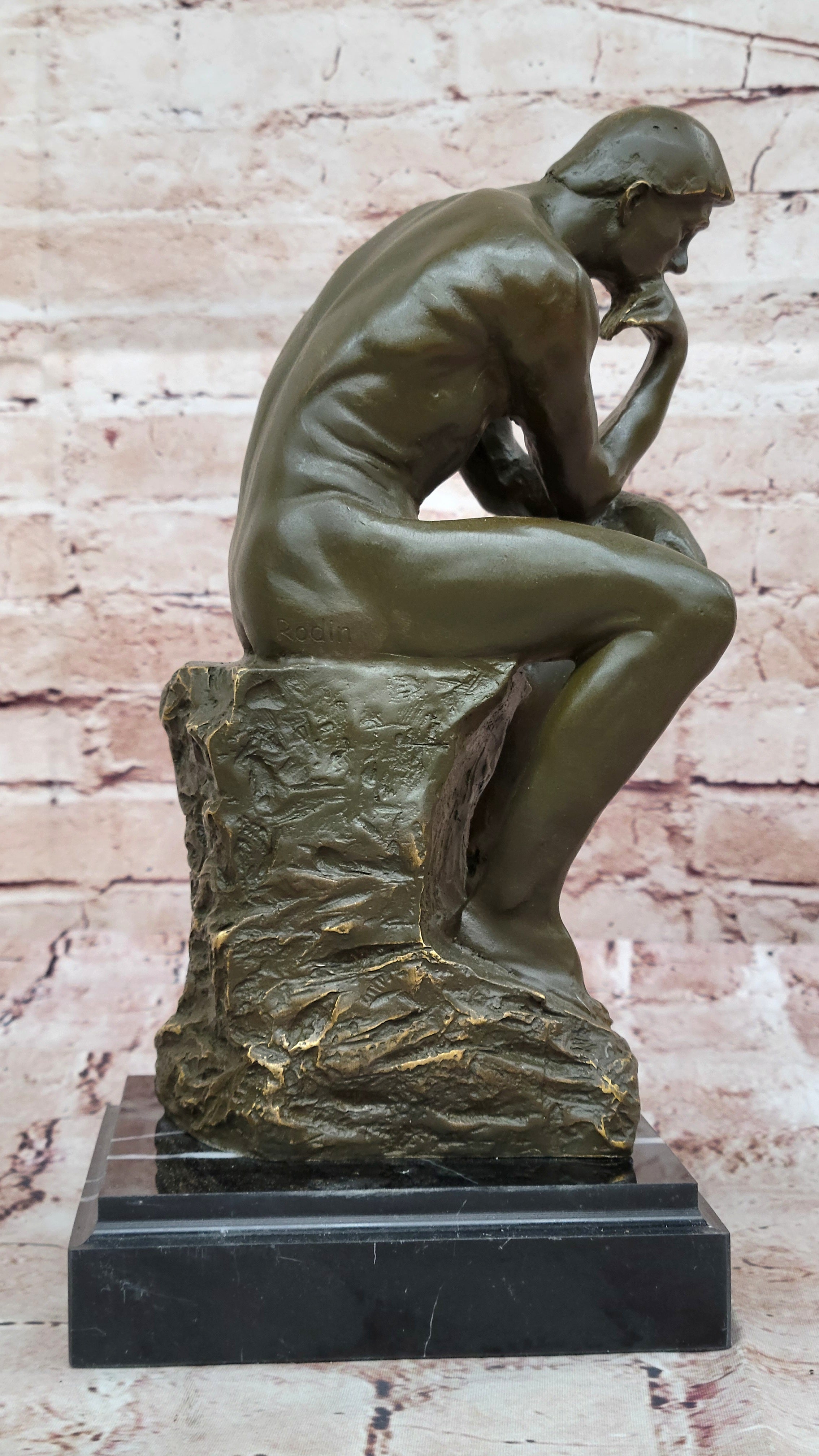The Thinker Bronze Sculpture Statue – Elegant Figurine for Home or Study Decor
