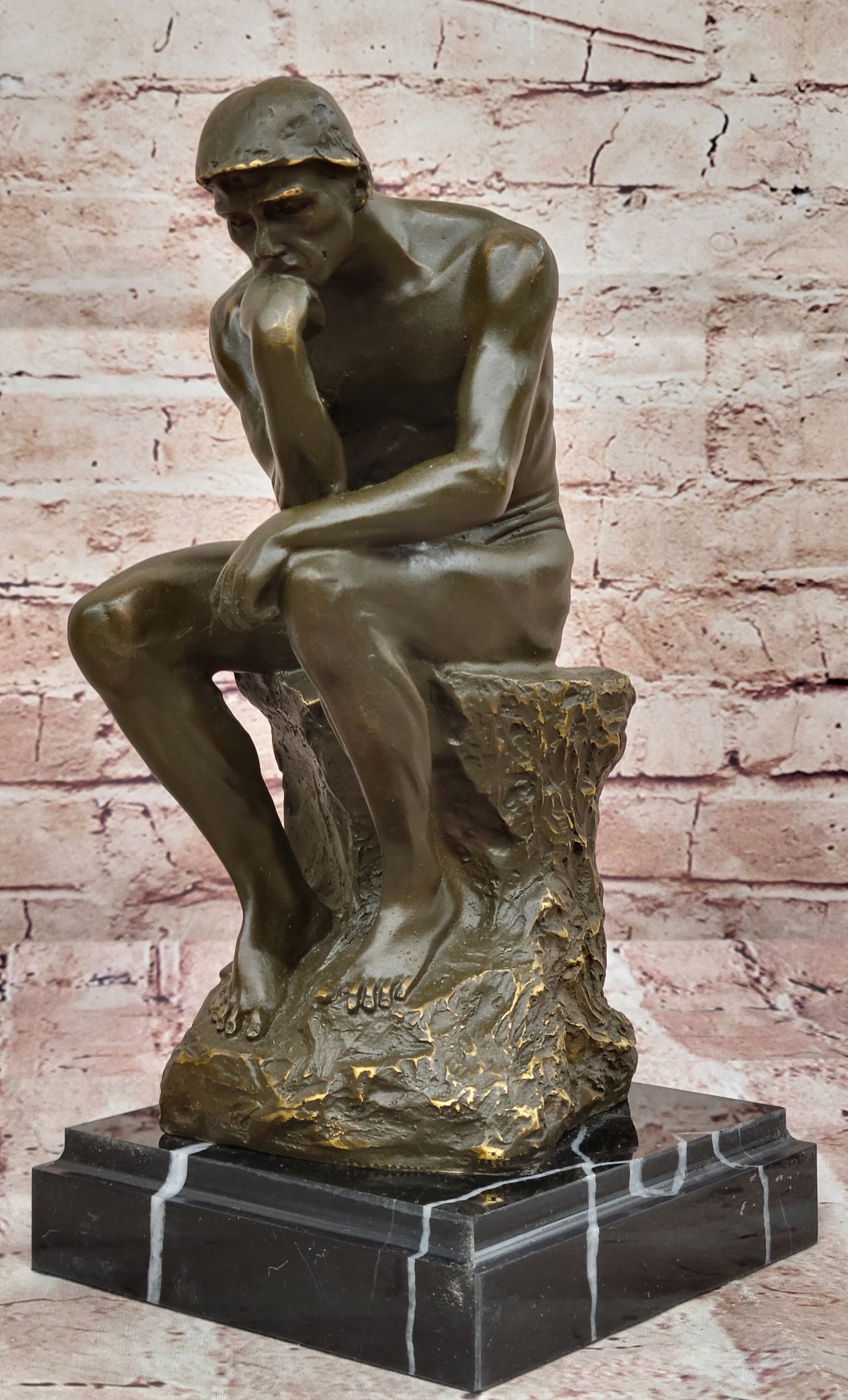 The Thinker Bronze Sculpture Statue – Elegant Figurine for Home or Study Decor