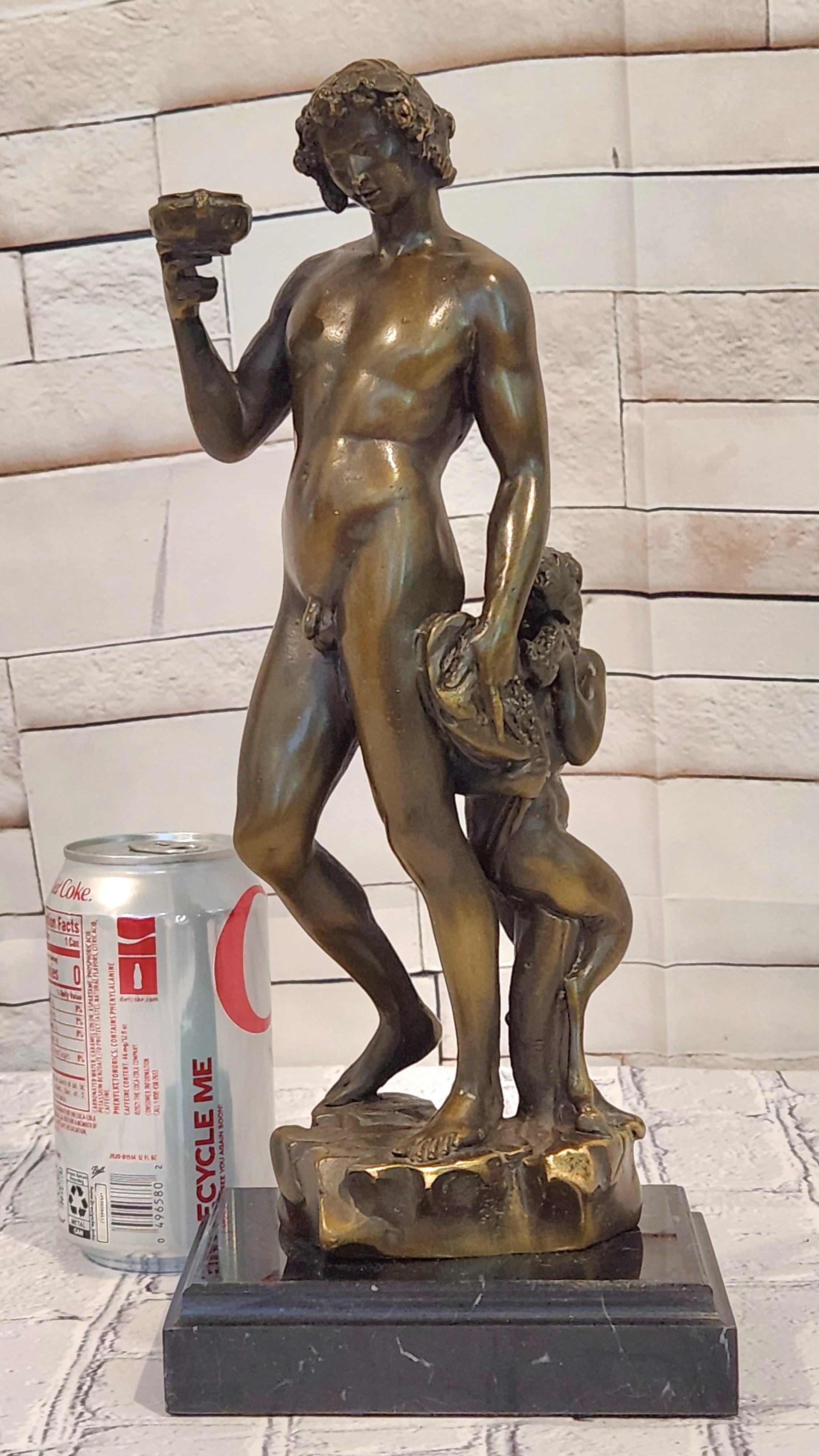 Bacchus Wine God Bronze Figurine Dionysus Mythology Statue Classical Decor