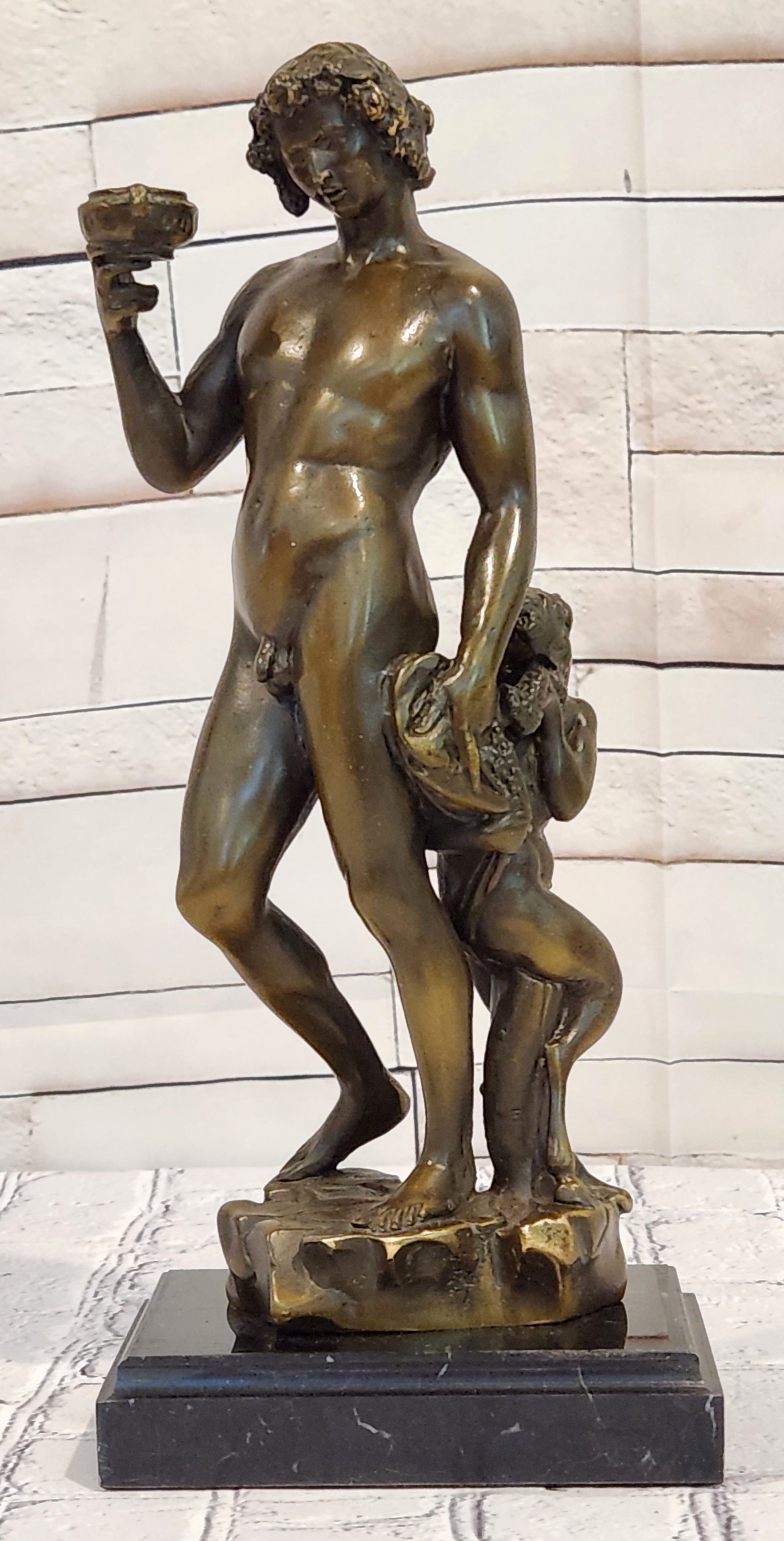 Bacchus Wine God Bronze Figurine Dionysus Mythology Statue Classical Decor