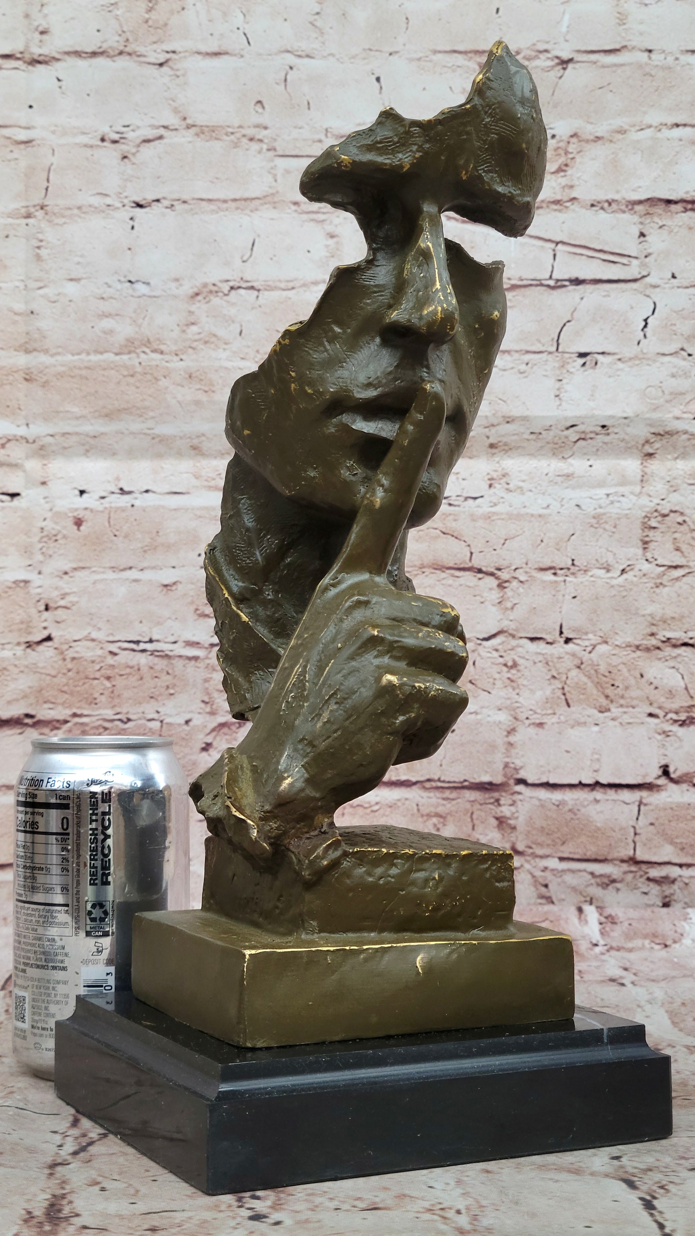Modern Art Bronze Sculpture Statue by Salvador Dali Silent Man Collectible Home Figurine