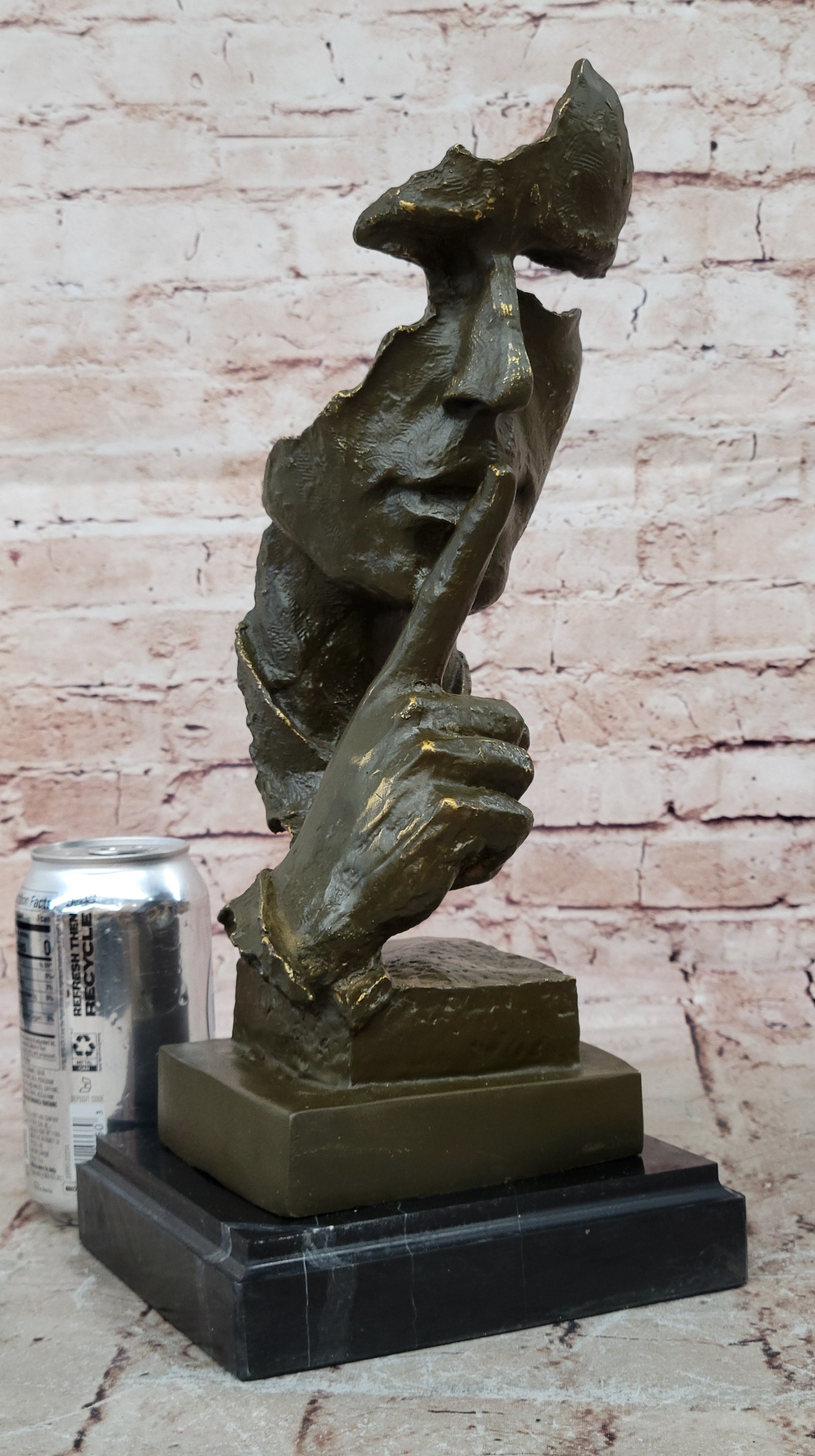 Modern Art Bronze Sculpture Statue by Salvador Dali Silent Man Collectible Home Figurine