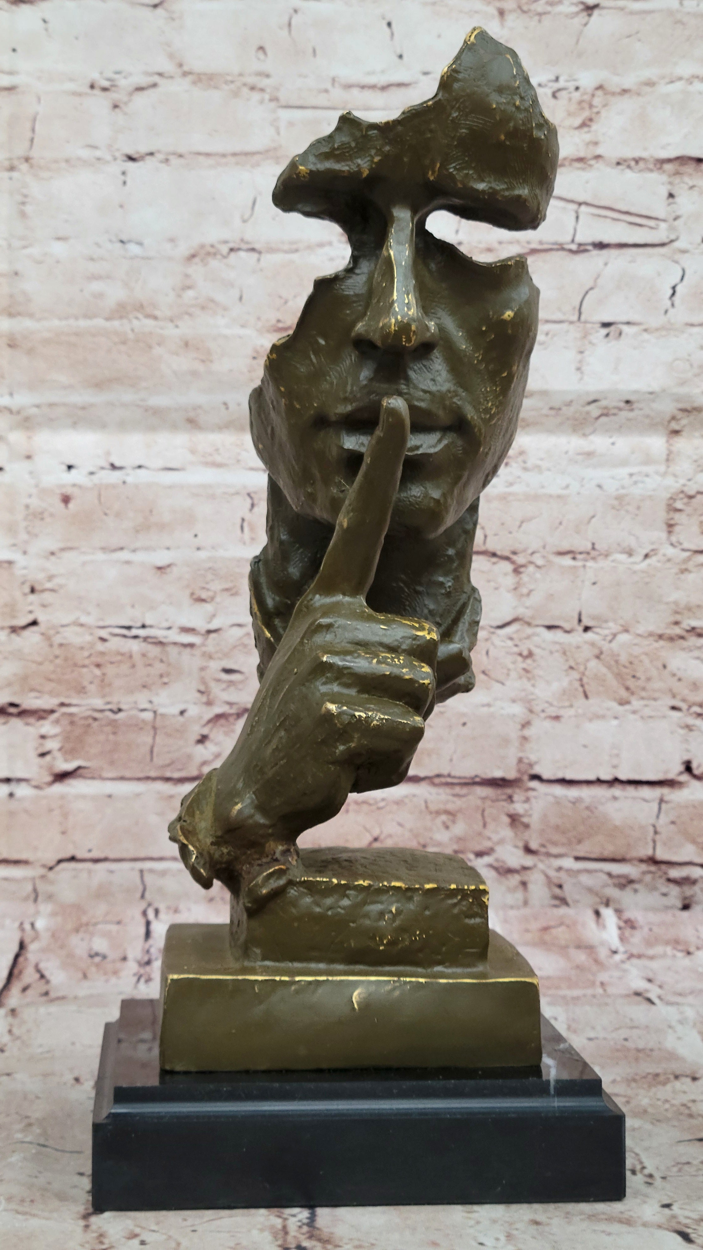 Modern Art Bronze Sculpture Statue by Salvador Dali Silent Man Collectible Home Figurine