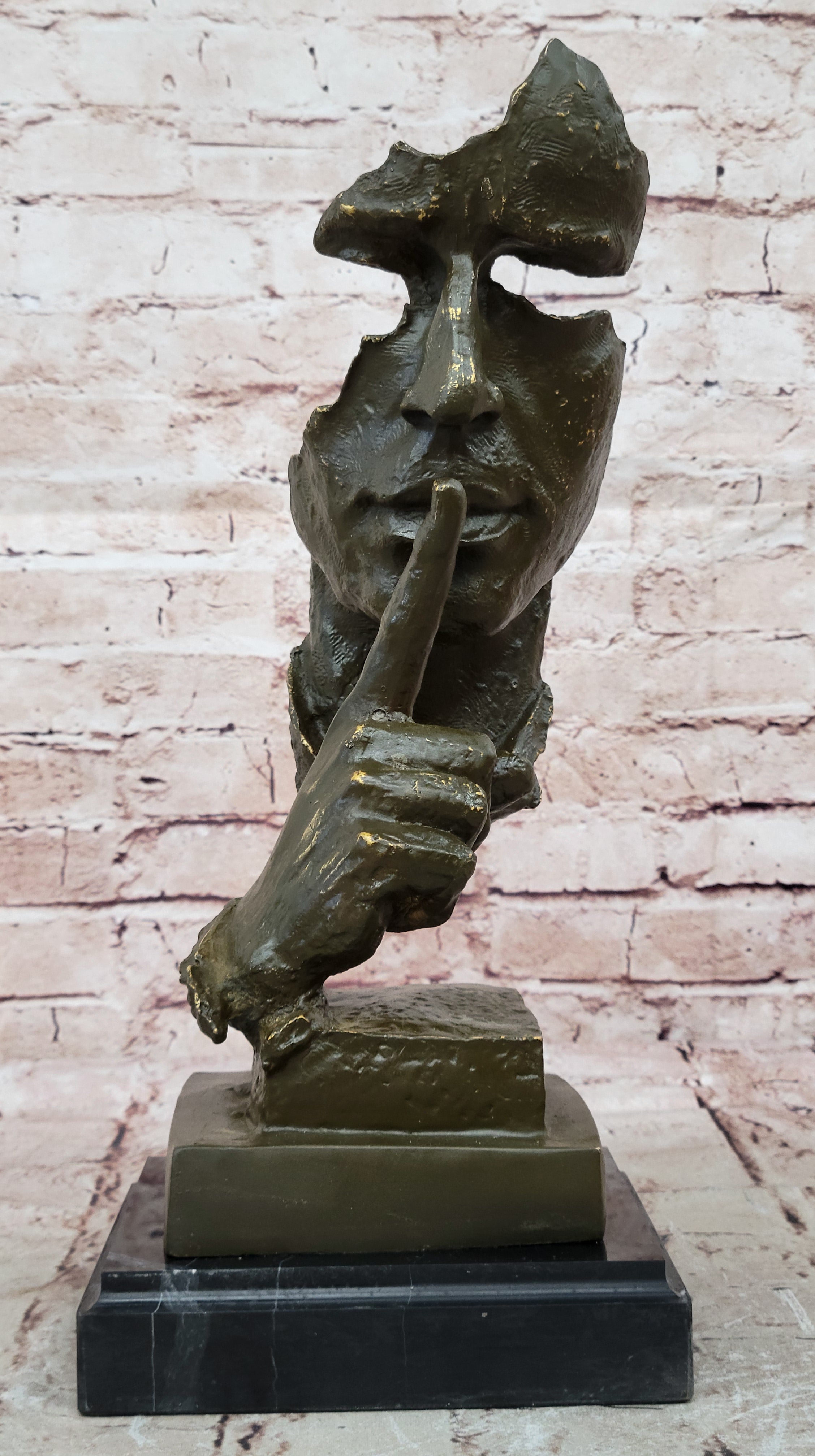 Modern Art Bronze Sculpture Statue by Salvador Dali Silent Man Collectible Home Figurine