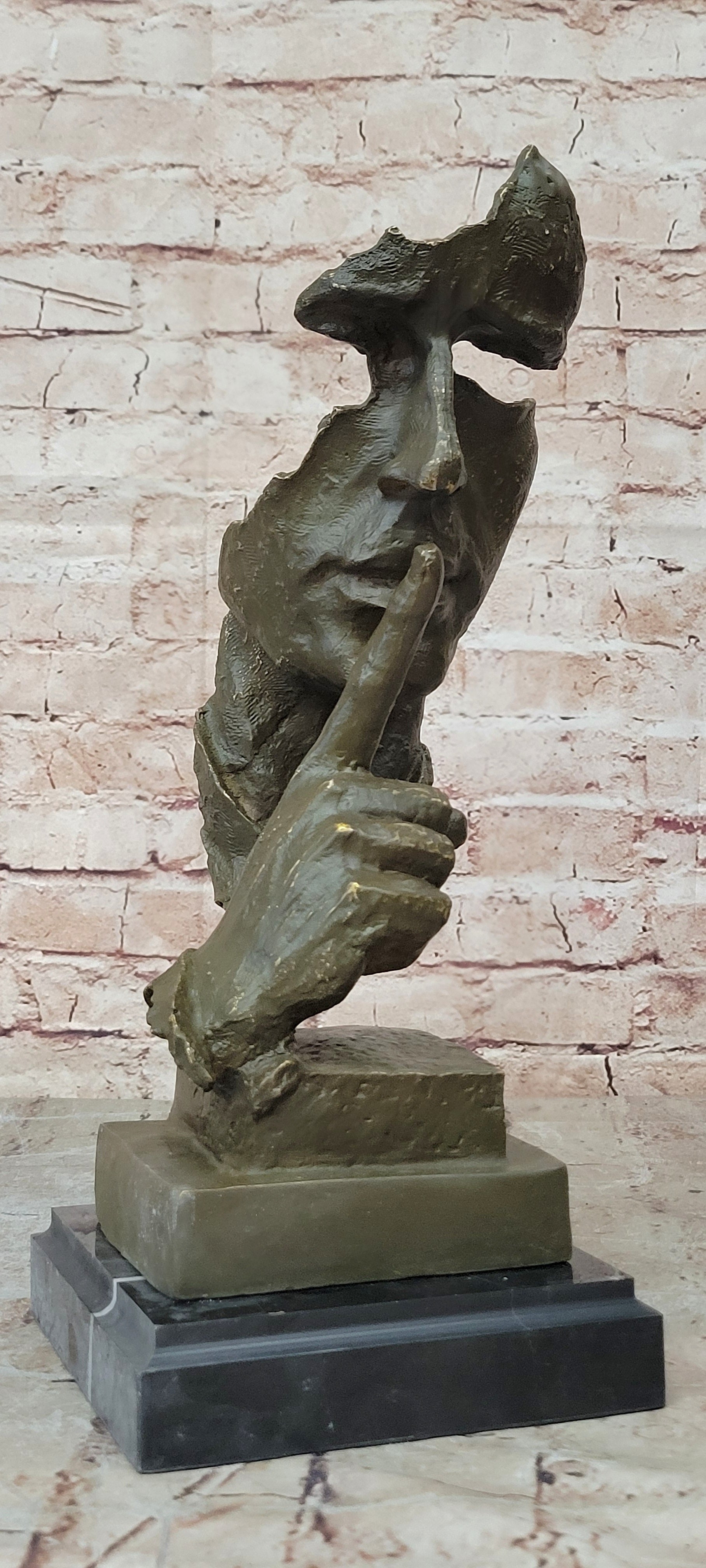 Modern Art Bronze Sculpture Statue by Salvador Dali Silent Man Collectible Home Figurine