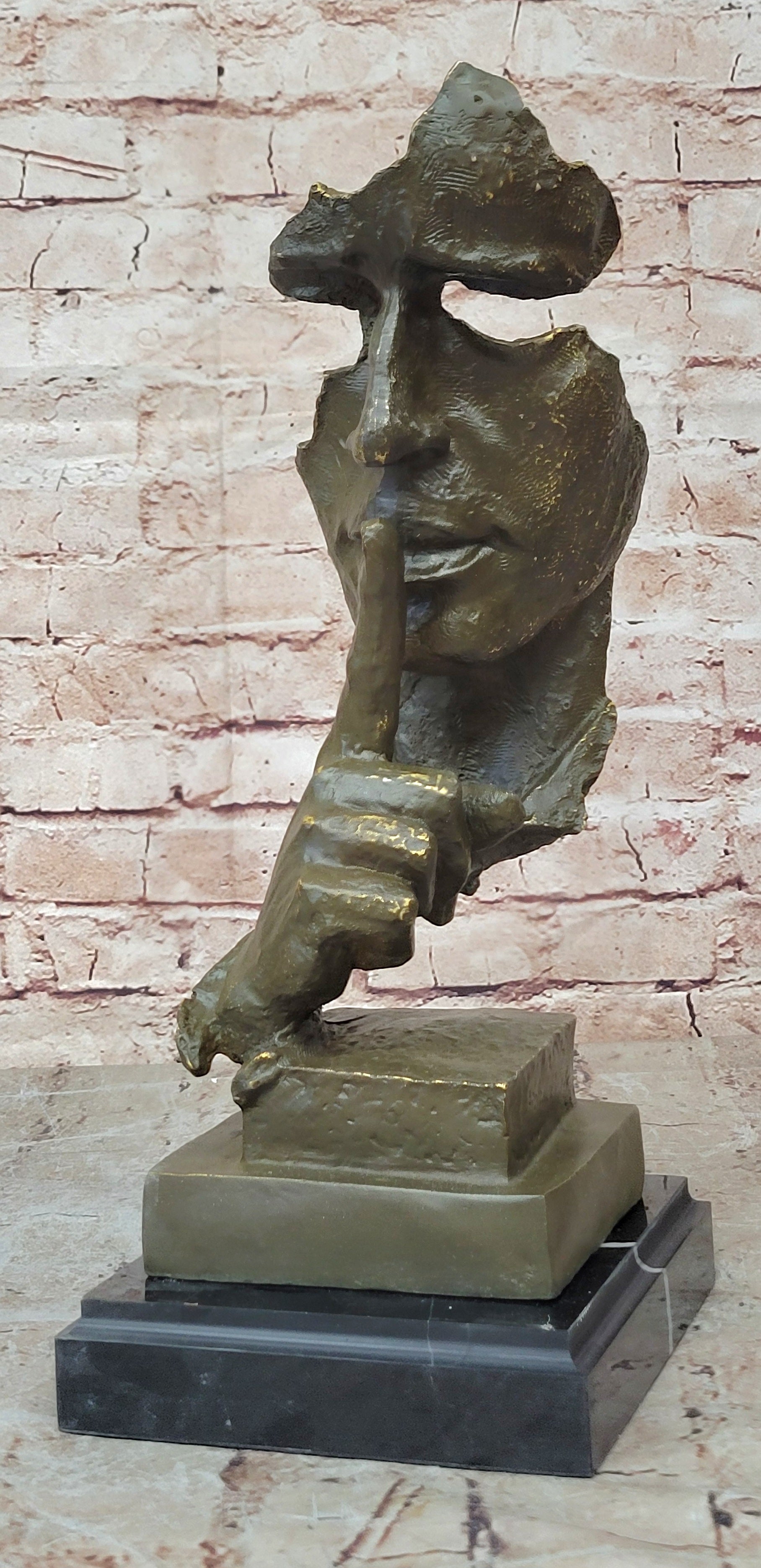 Modern Art Bronze Sculpture Statue by Salvador Dali Silent Man Collectible Home Figurine