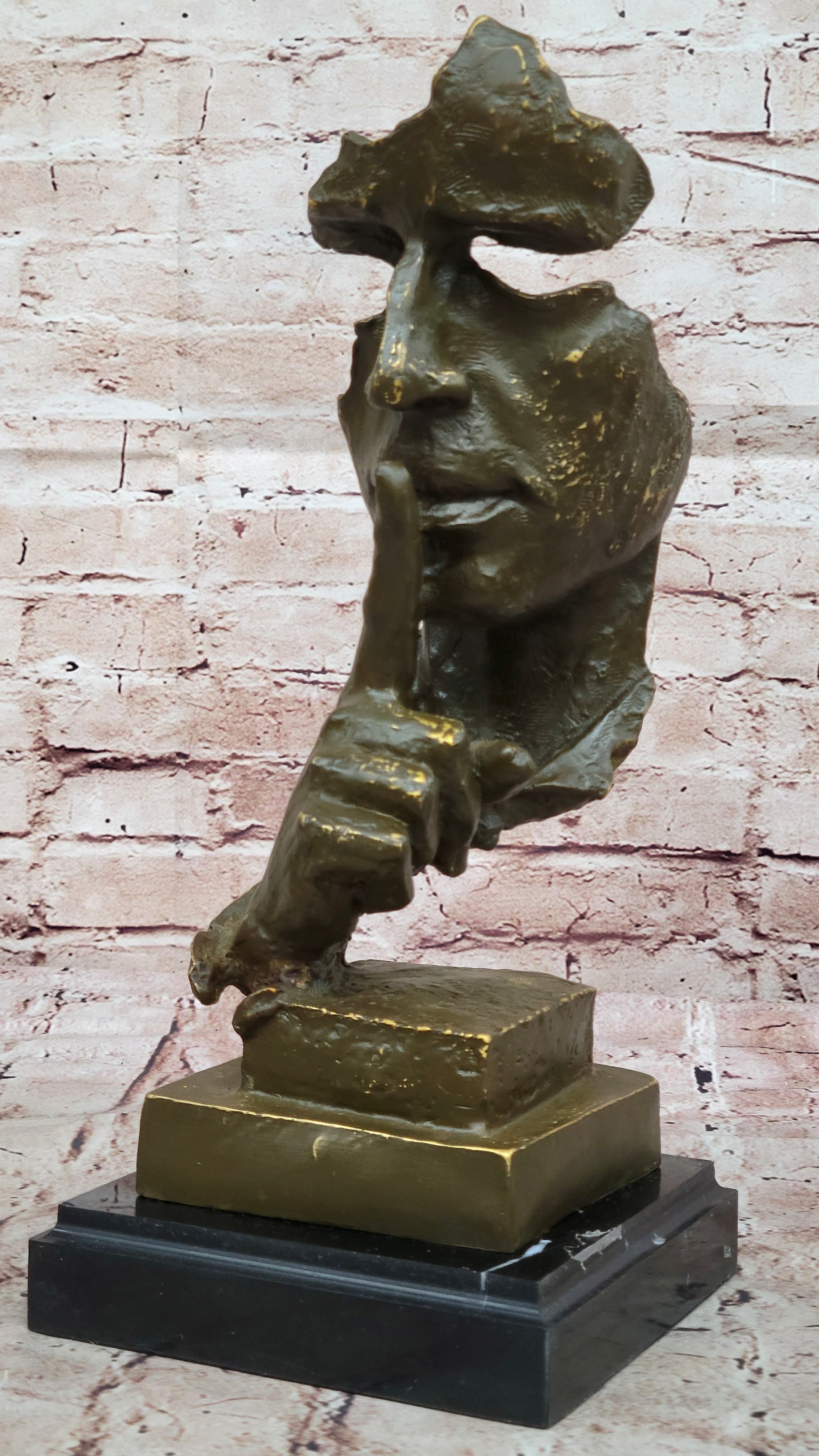 Modern Art Bronze Sculpture Statue by Salvador Dali Silent Man Collectible Home Figurine
