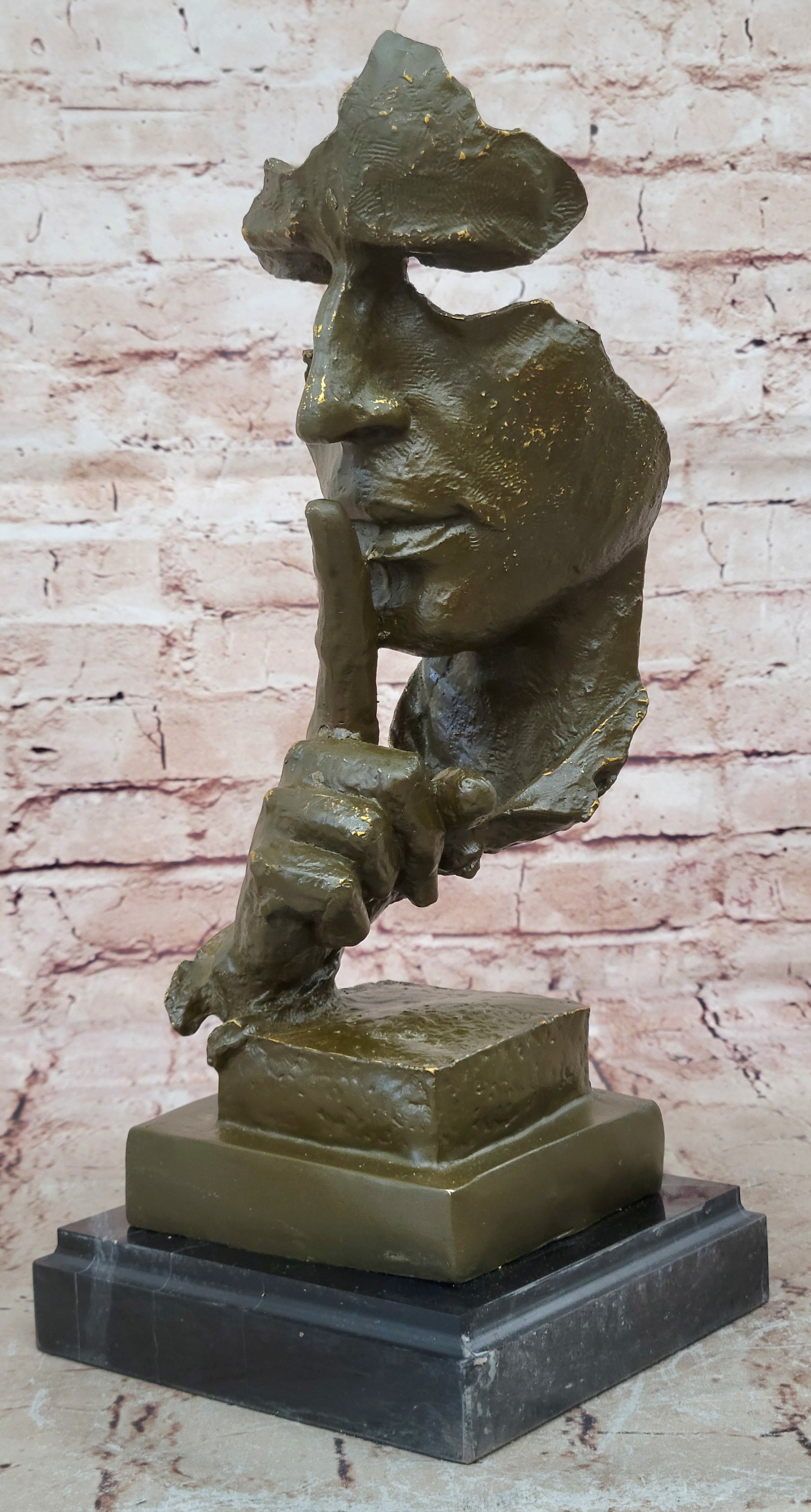 Modern Art Bronze Sculpture Statue by Salvador Dali Silent Man Collectible Home Figurine