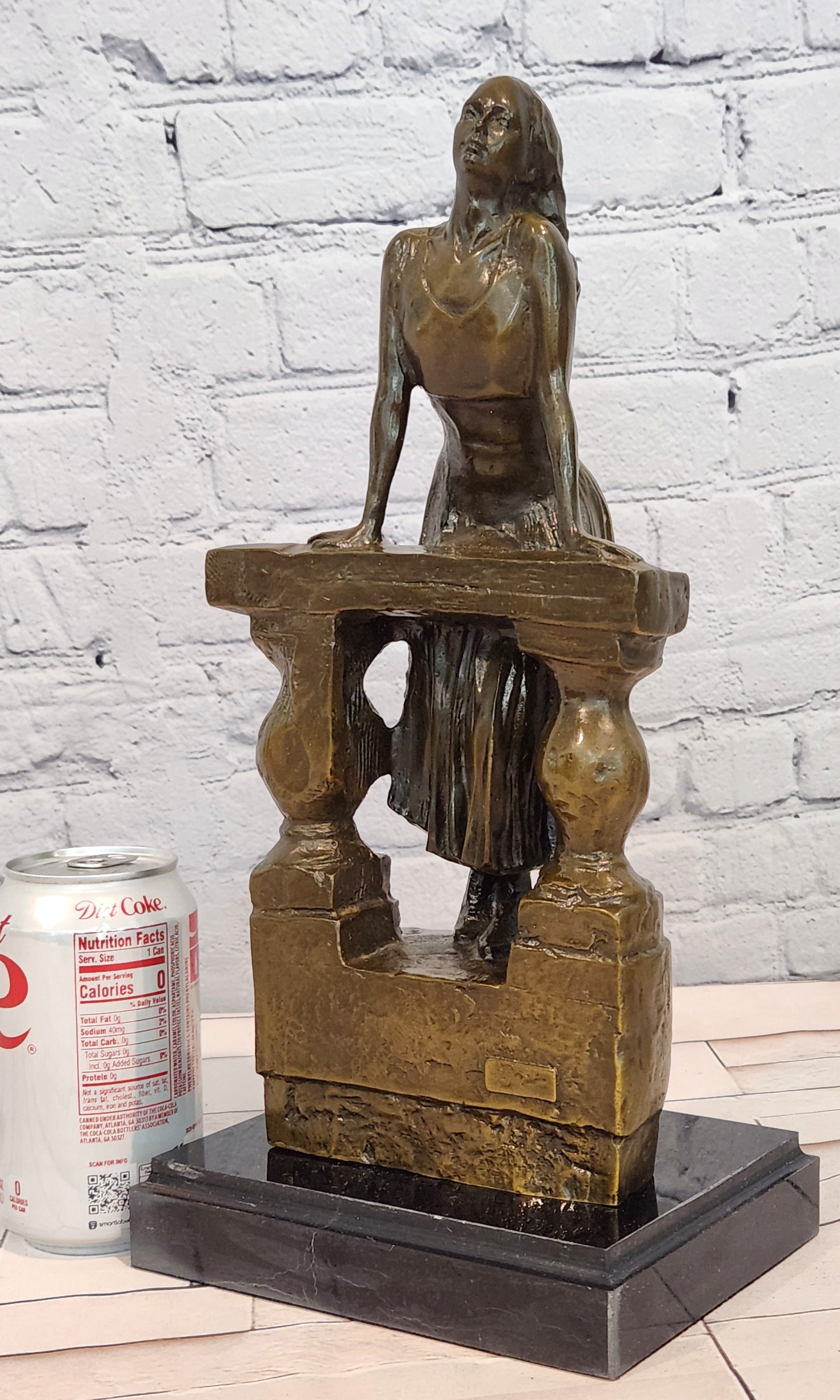 Milo Bronze Female Figure Balustrade Sculpture Hand Made Fine Artwork Statue Art