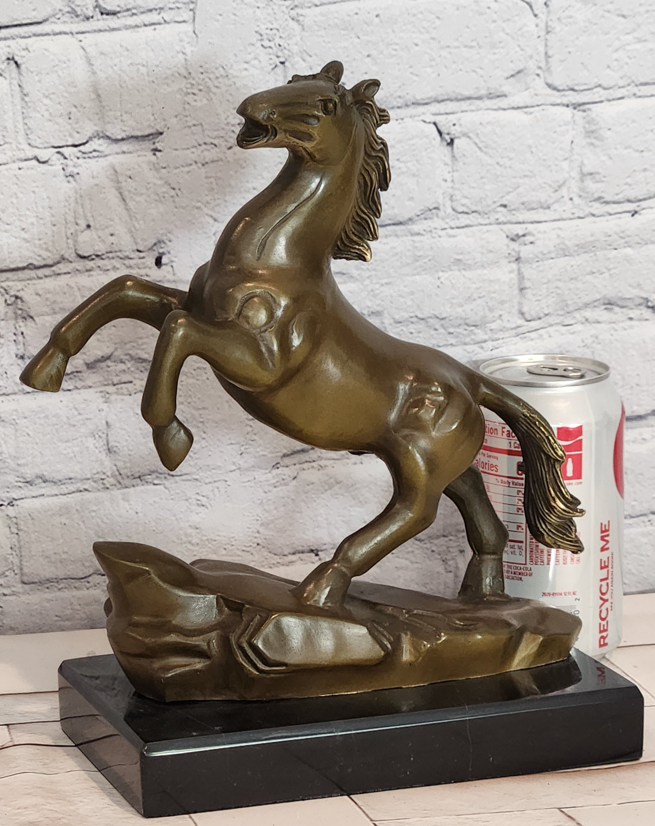 Milo Bronze Horse Trophy Statue Powerful Stallion Sculpture Home Office Decor