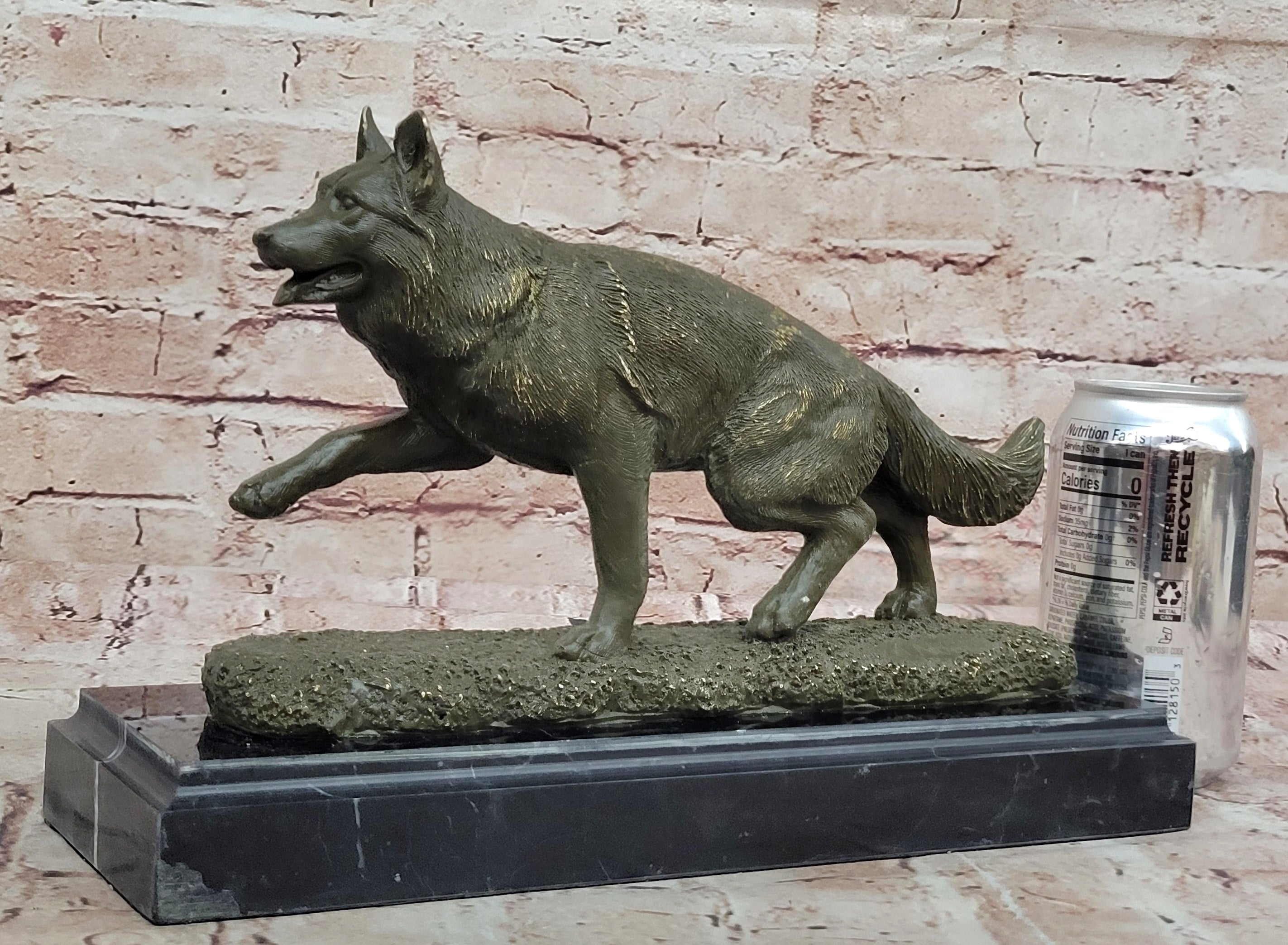 Hot Cast Bronze German Shepherd Statue Pet Lover Gift Animal Sculpture by A. Noel