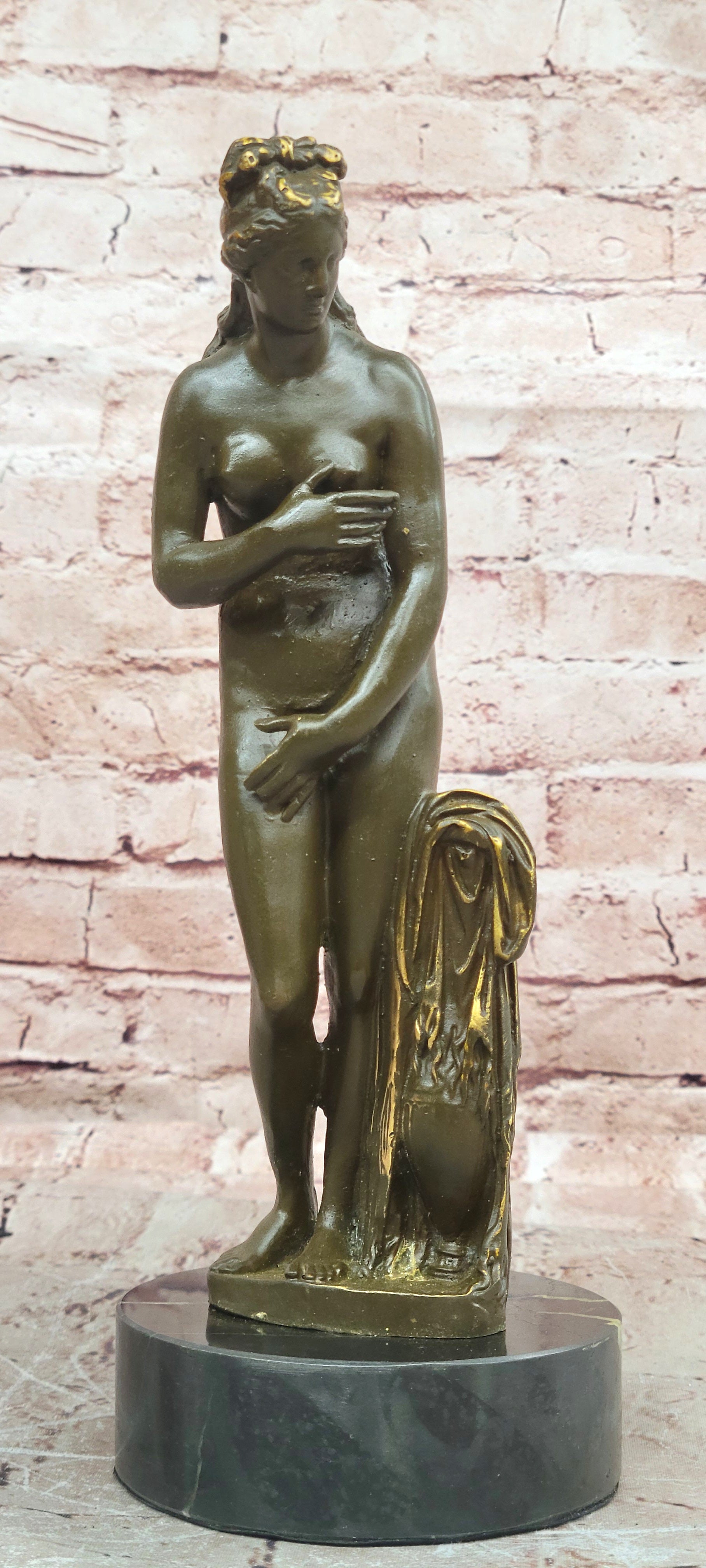 Bronze Sculpture of Venus Greek Goddess Aphrodite Signed Patoue Myth Collectible Art