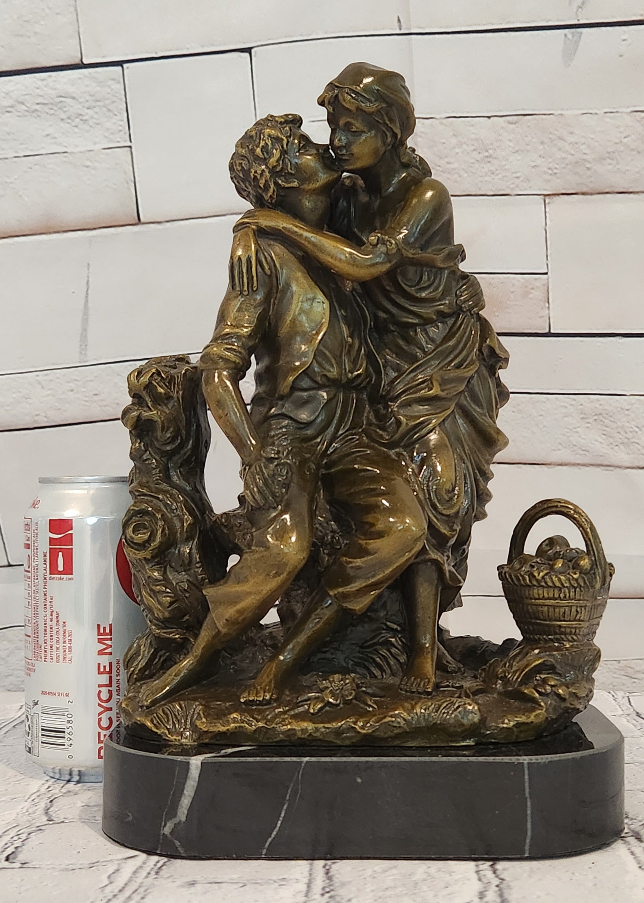 Patoue Bronze Lovers Embrace Sculpture Romantic Art Nouveau Museum Quality Figurine