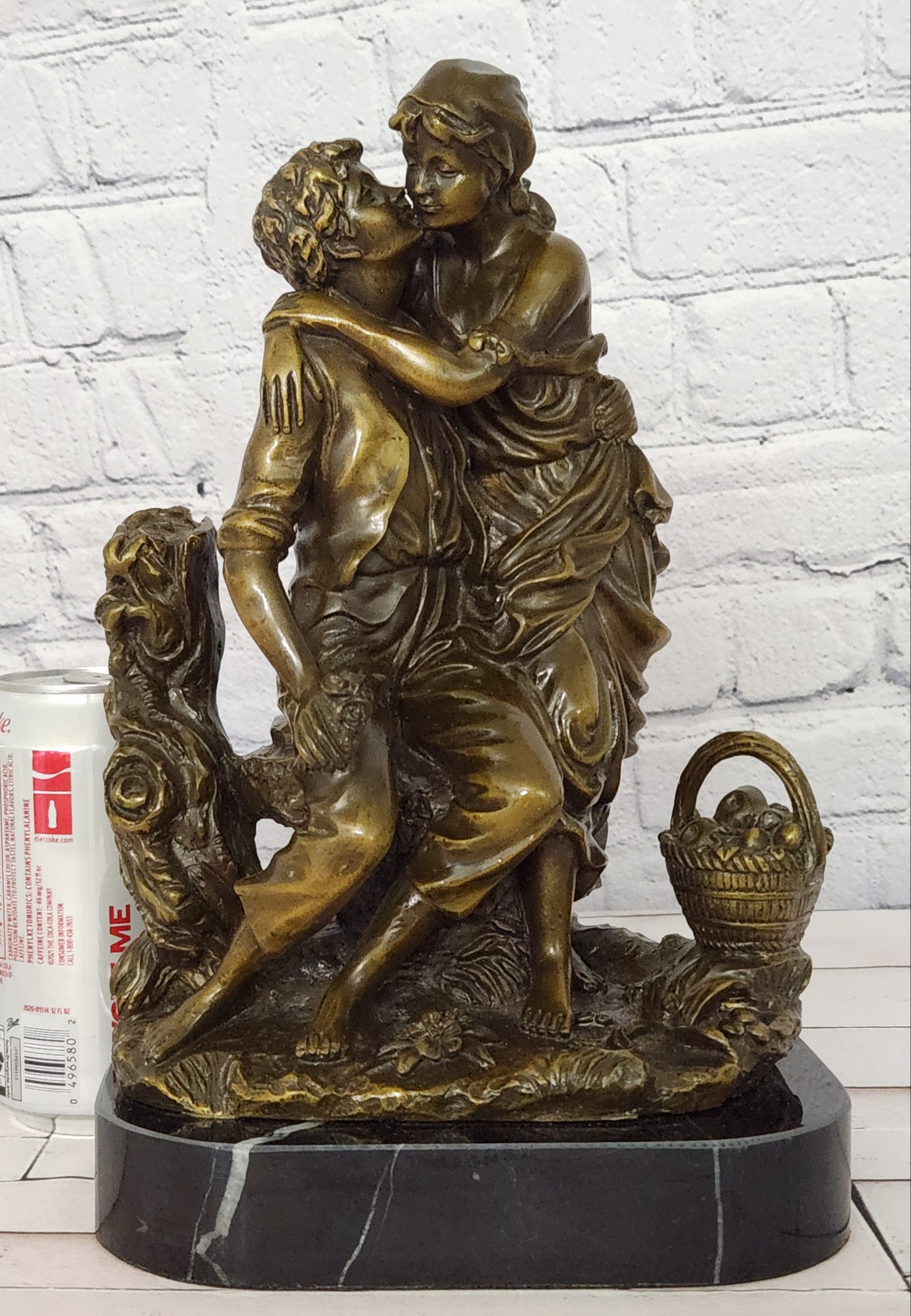 Patoue Bronze Lovers Embrace Sculpture Romantic Art Nouveau Museum Quality Figurine