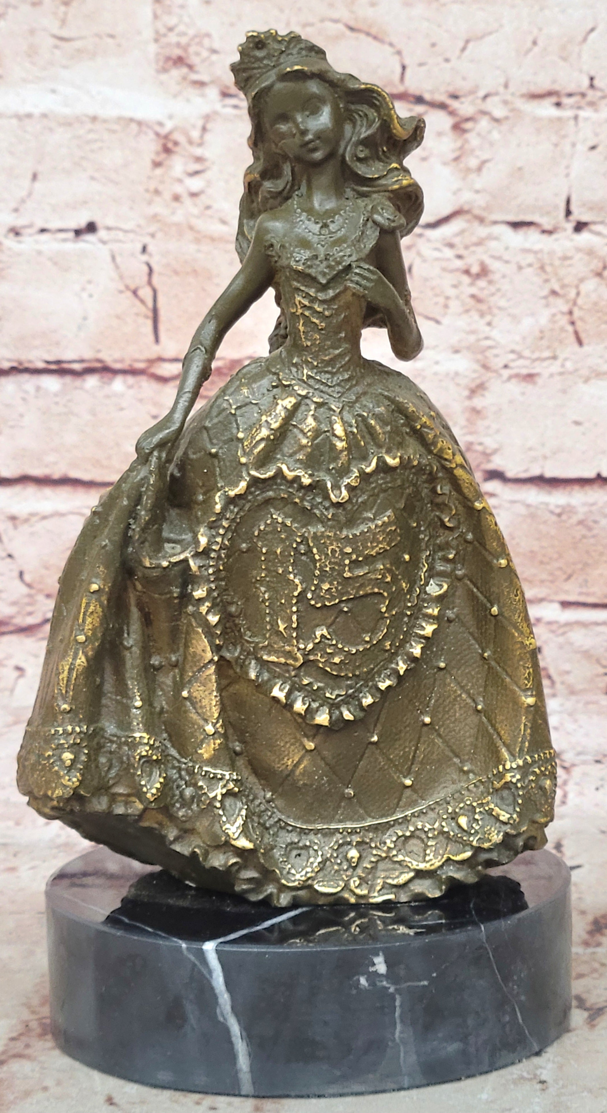 Original Patoue Princess Girl Bronze Sculpture Statue Bedroom Art Figurine