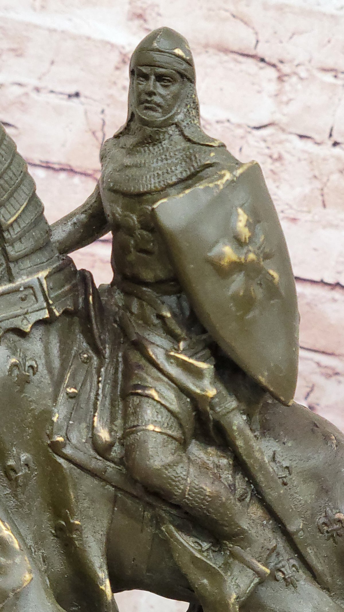 Handcrafted Bronze Knight Warrior on Horse Statue Sculpture Signed Kamiko Figurine