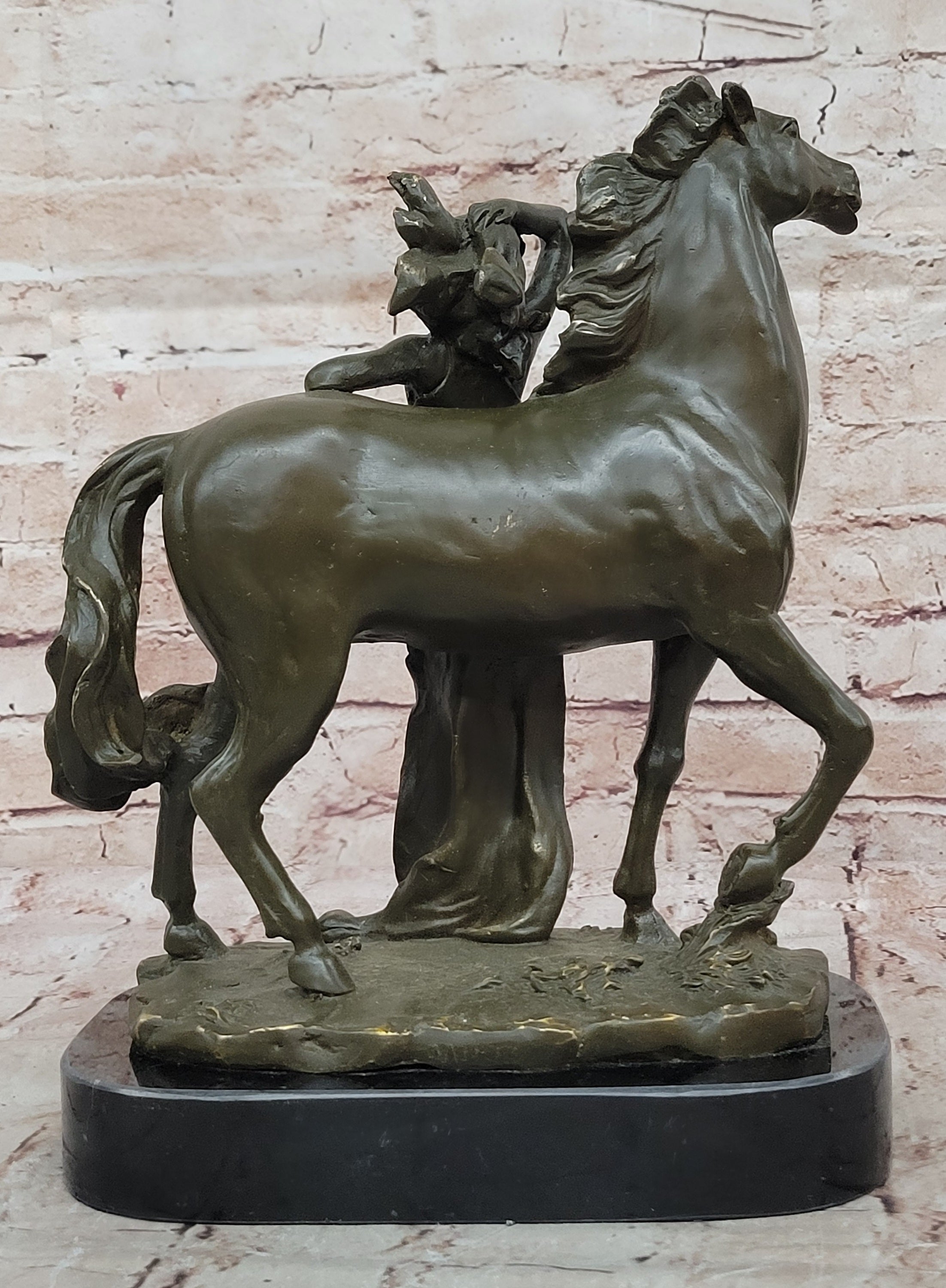 Elegant Woman and Horse Bronze Sculpture Statue Signed Limited Edition Milo Art