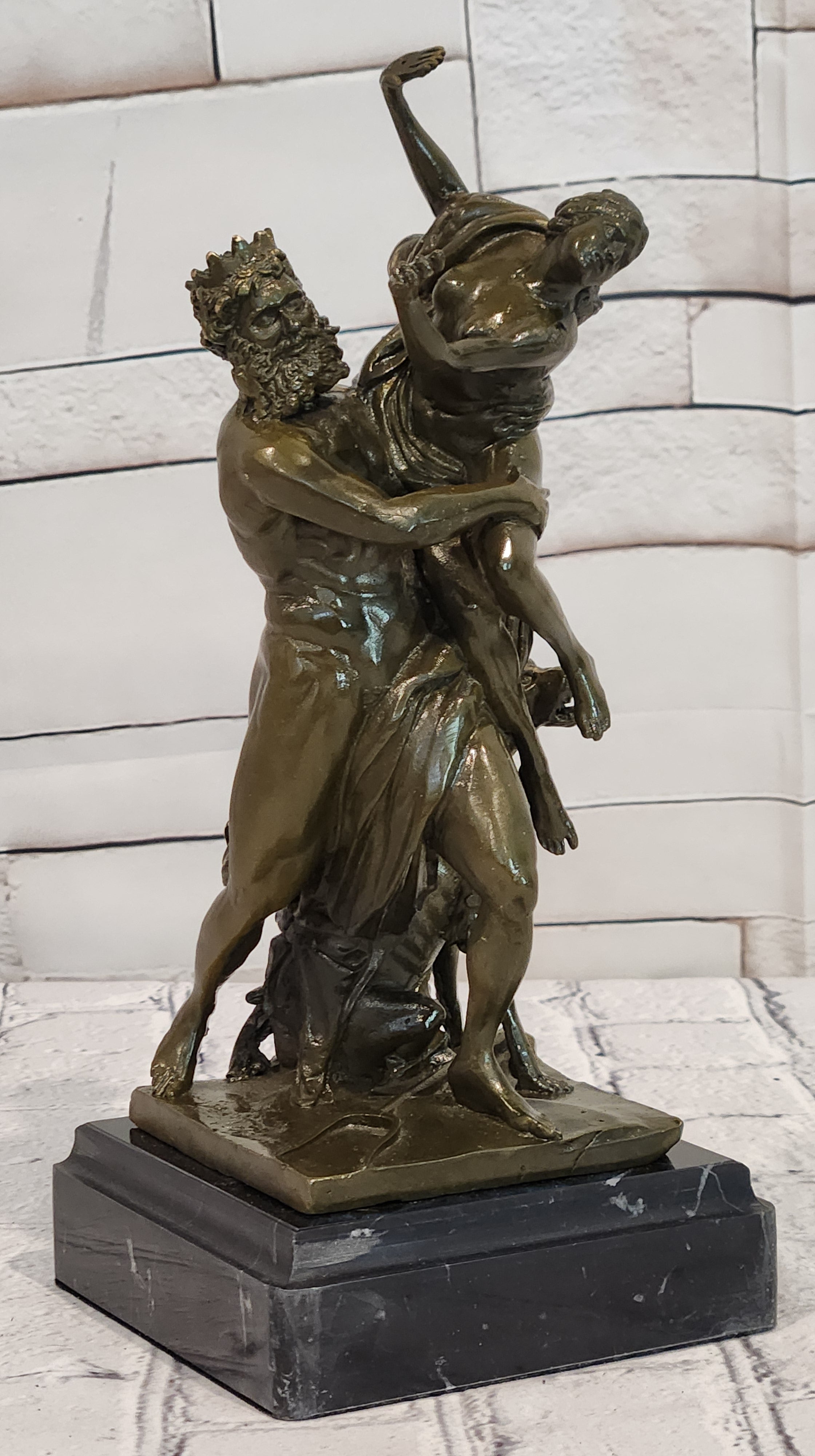 Greek Mythology Bronze Statue Hades and Persephone Signed Phidias Art Piece