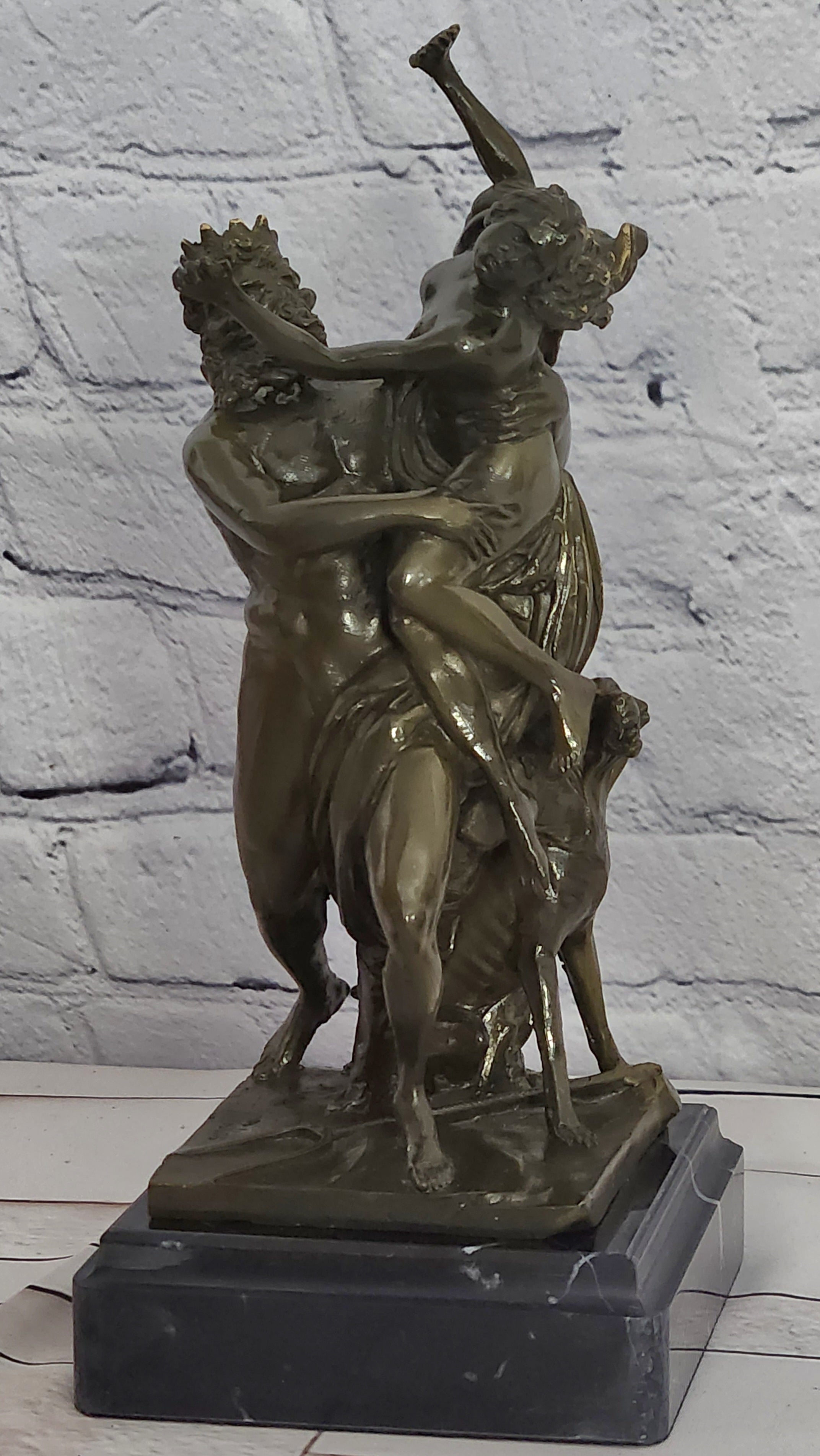 Greek Mythology Bronze Statue Hades and Persephone Signed Phidias Art Piece