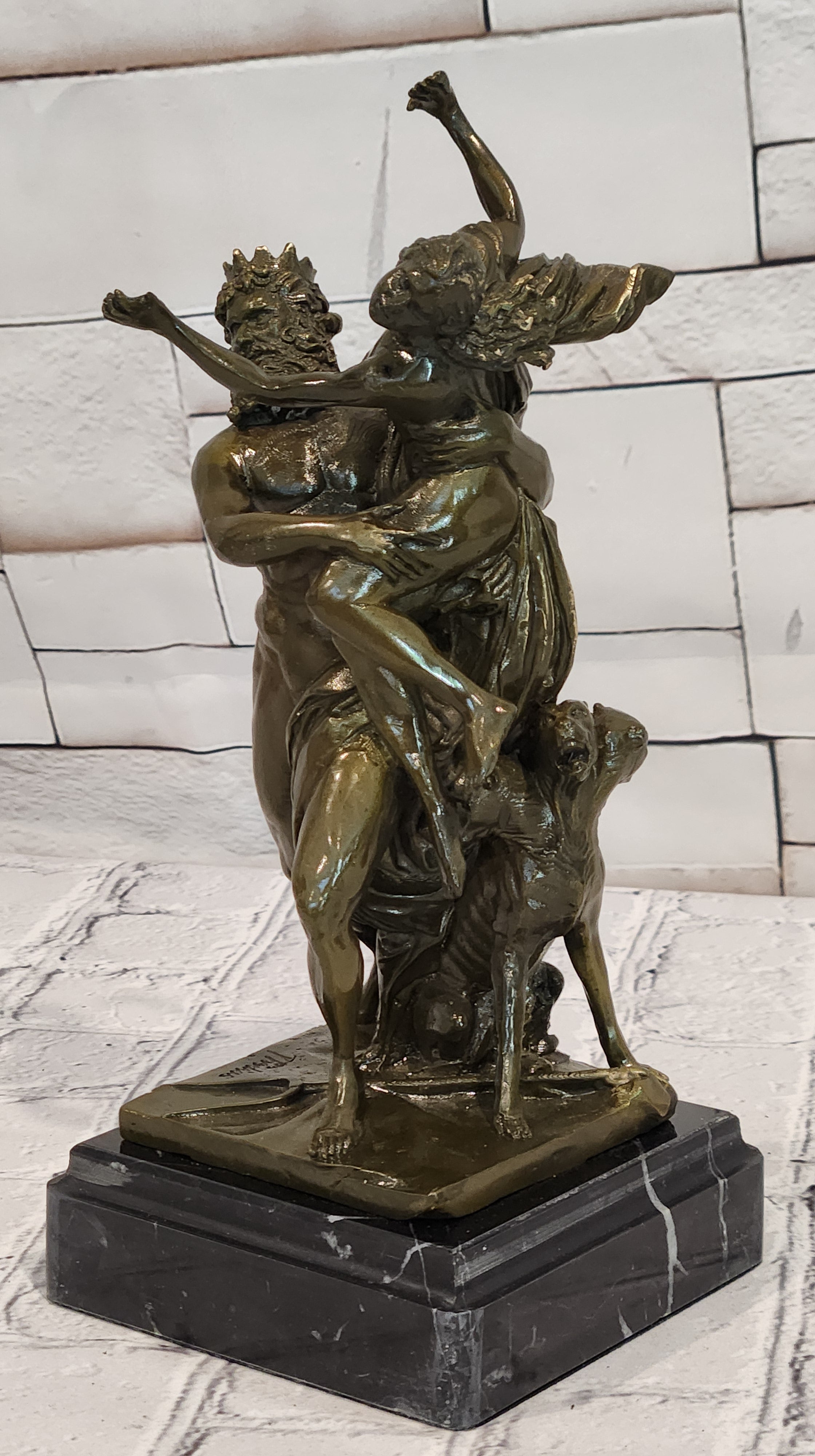 Greek Mythology Bronze Statue Hades and Persephone Signed Phidias Art Piece