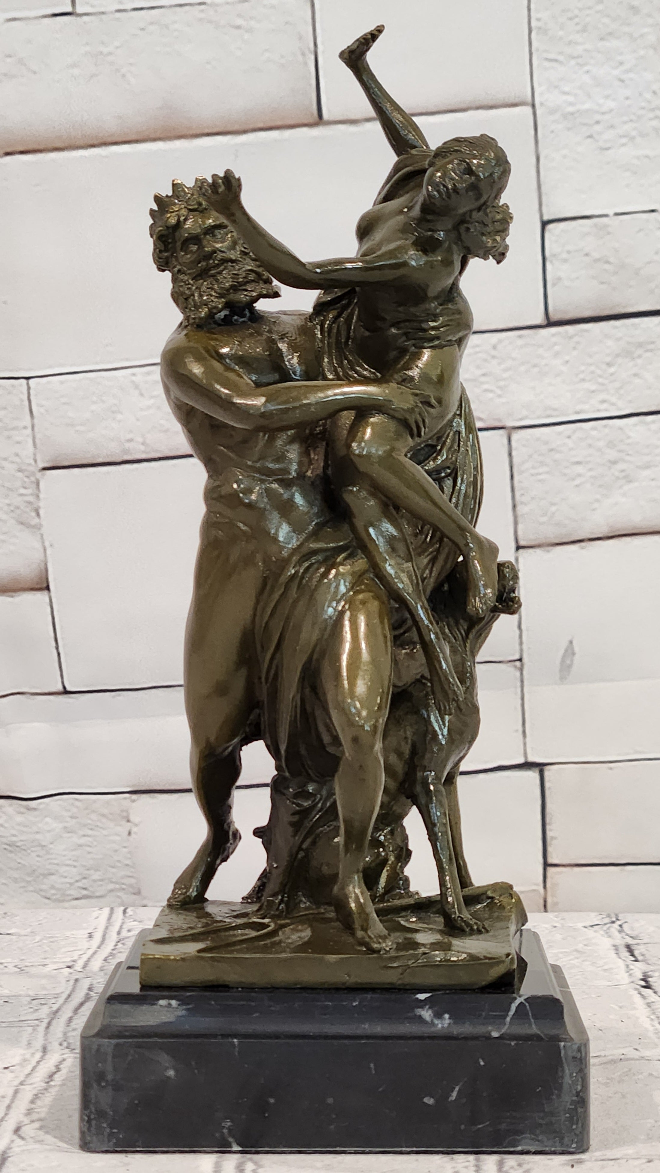 Greek Mythology Bronze Statue Hades and Persephone Signed Phidias Art Piece
