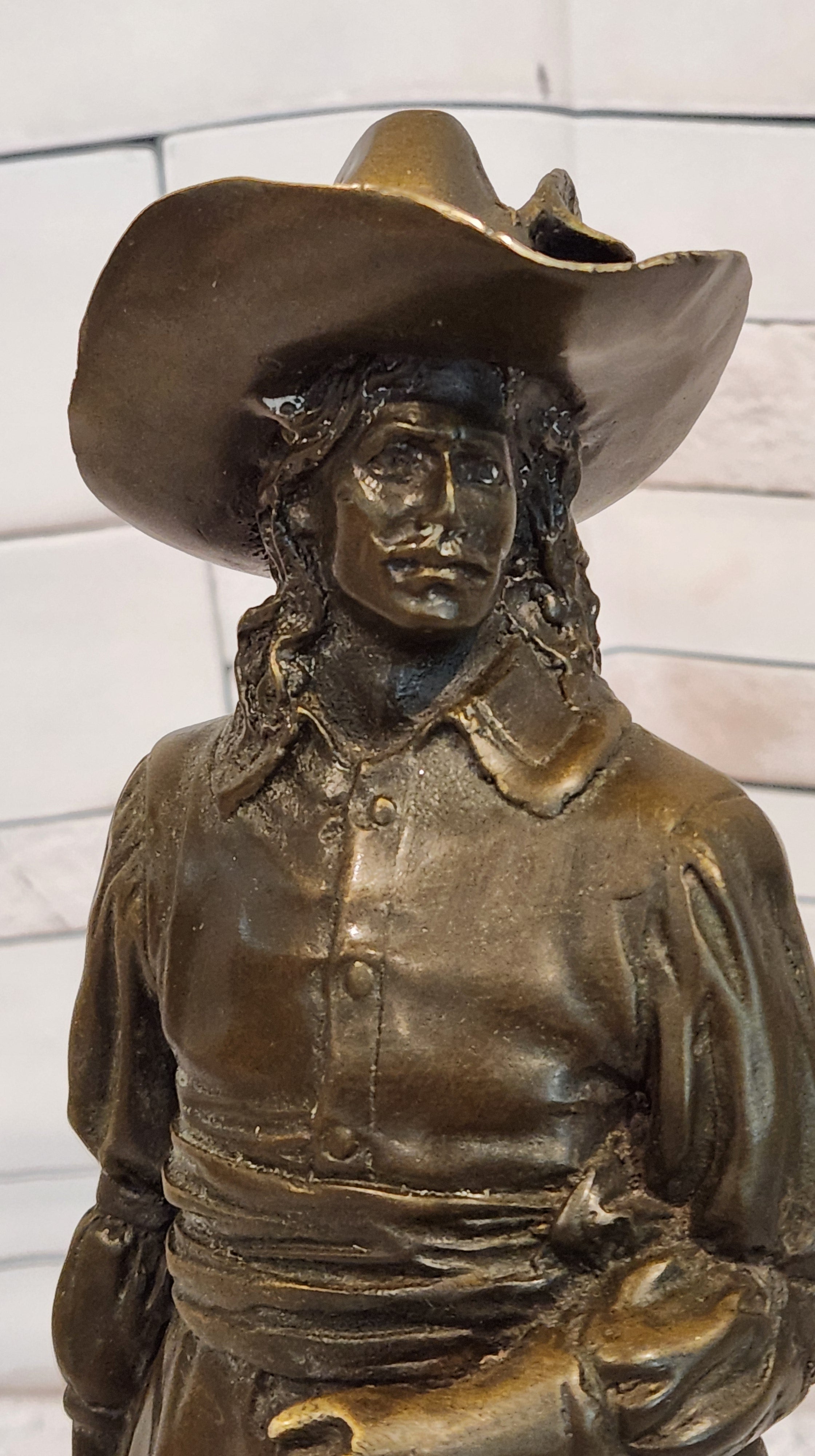Signed M. Lopez Bronze Musketeer Statue Sword Cavalier Collectible Artwork