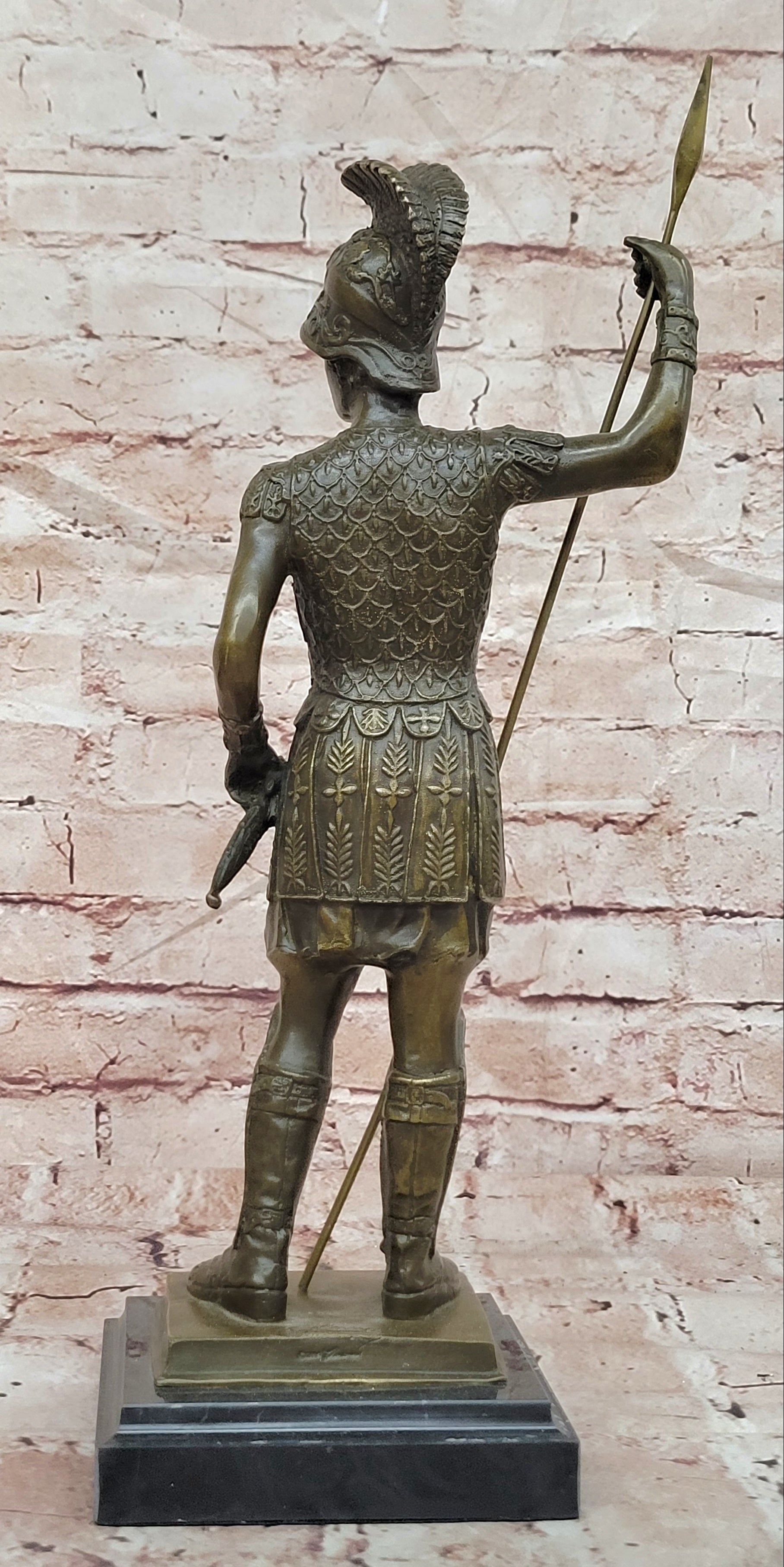 Bronze Roman Soldier Sculpture Signed Annie Collectible Fine Art Decor