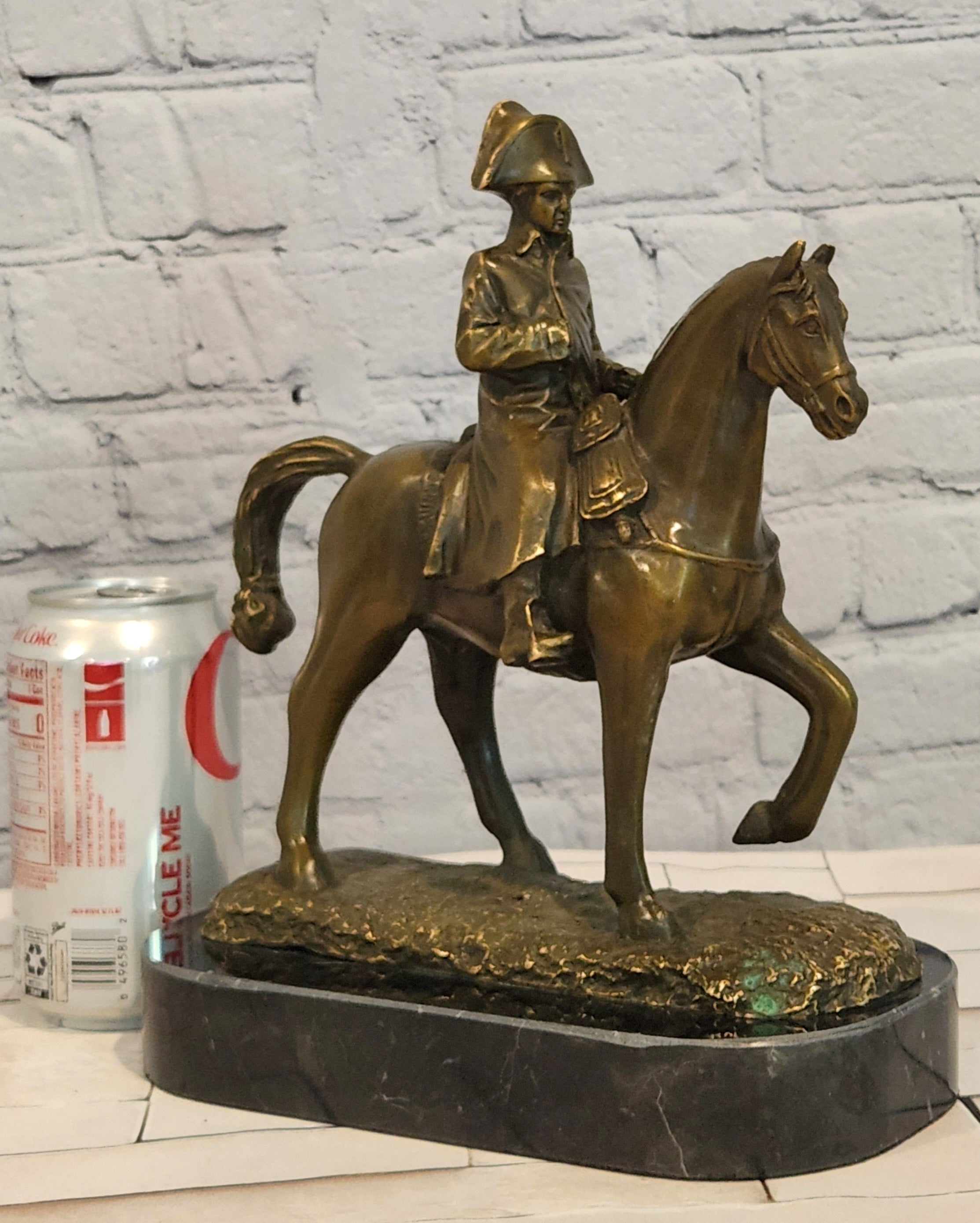 Signed Milo Bronze Equestrian Napoleon Sculpture French Emperor Statue Art