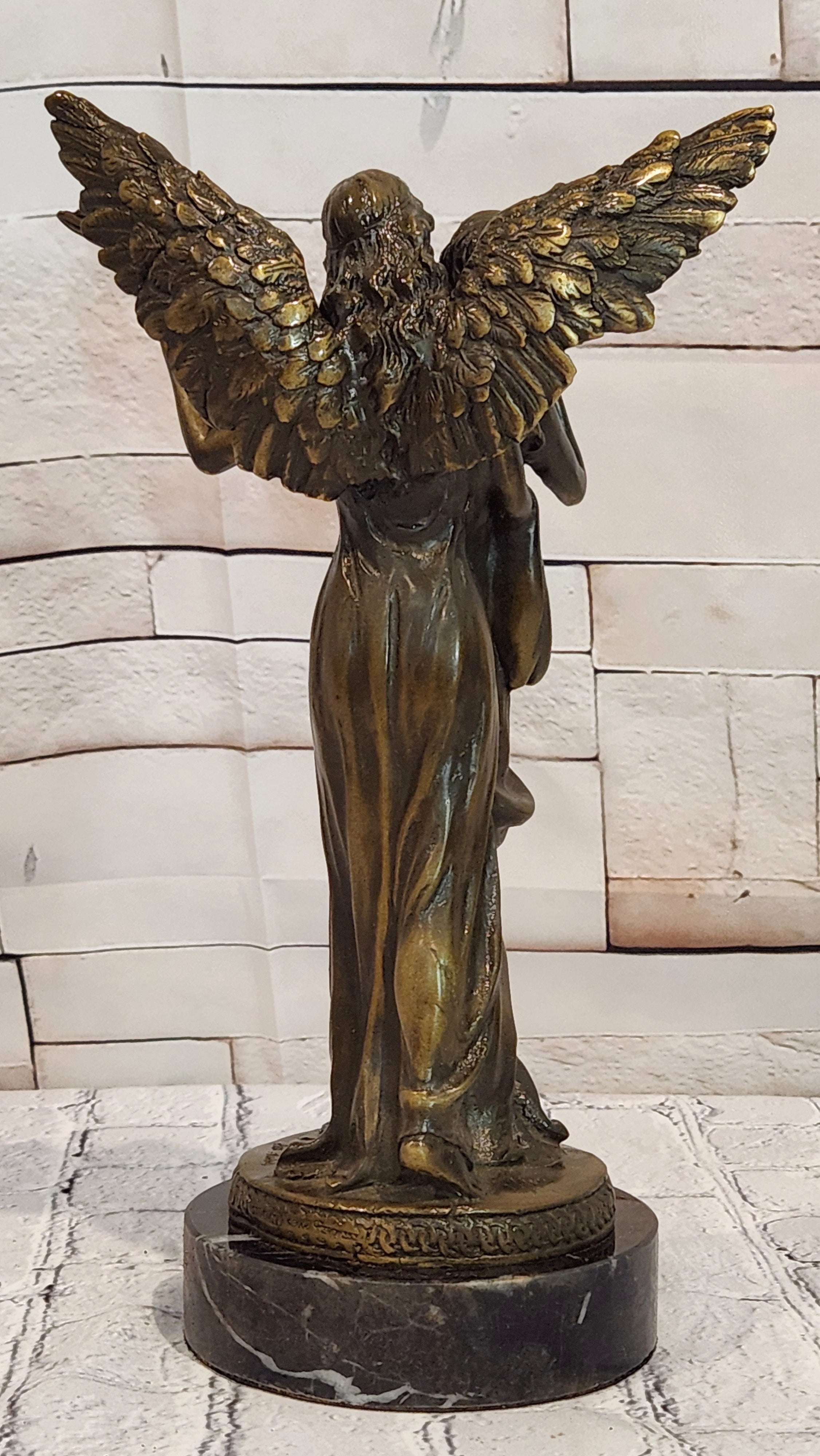 Bronze Celestial Angel Embracing Woman Sculpture Aldo Vitaleh Collectible Artwork