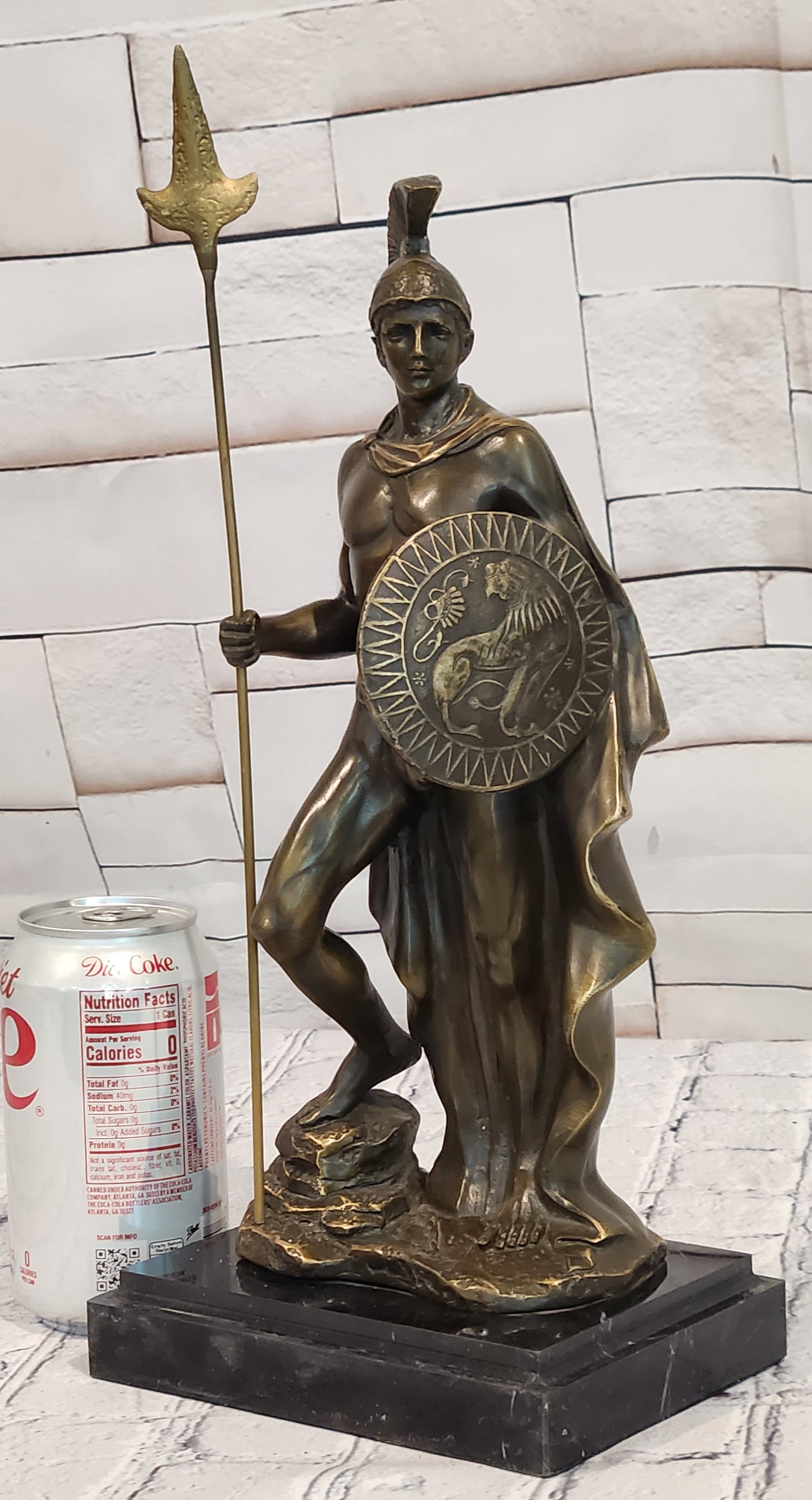 Bronze Greek Warrior Hero Statue Achilles Style Signed Debut Collectible Art