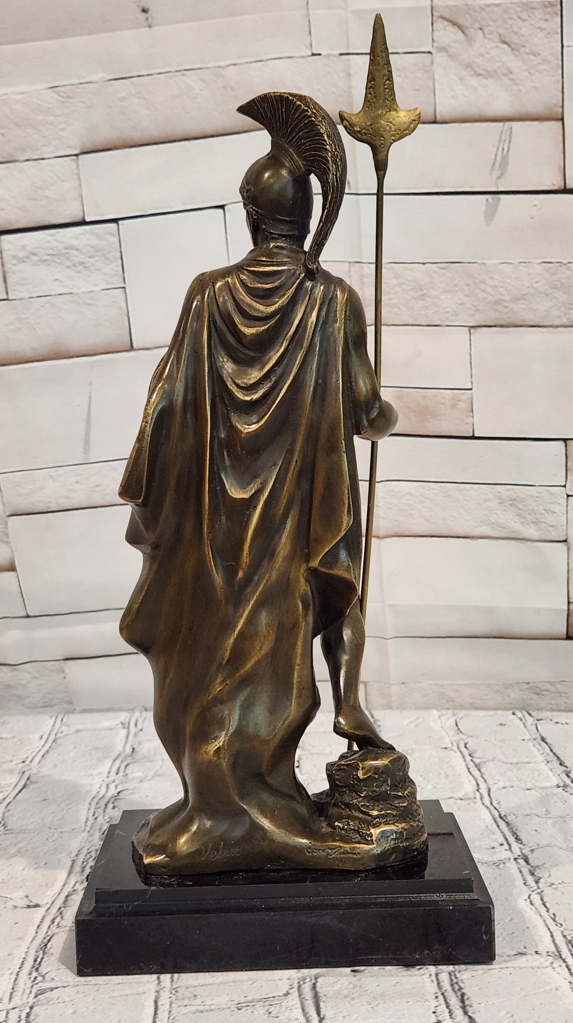 Bronze Greek Warrior Hero Statue Achilles Style Signed Debut Collectible Art