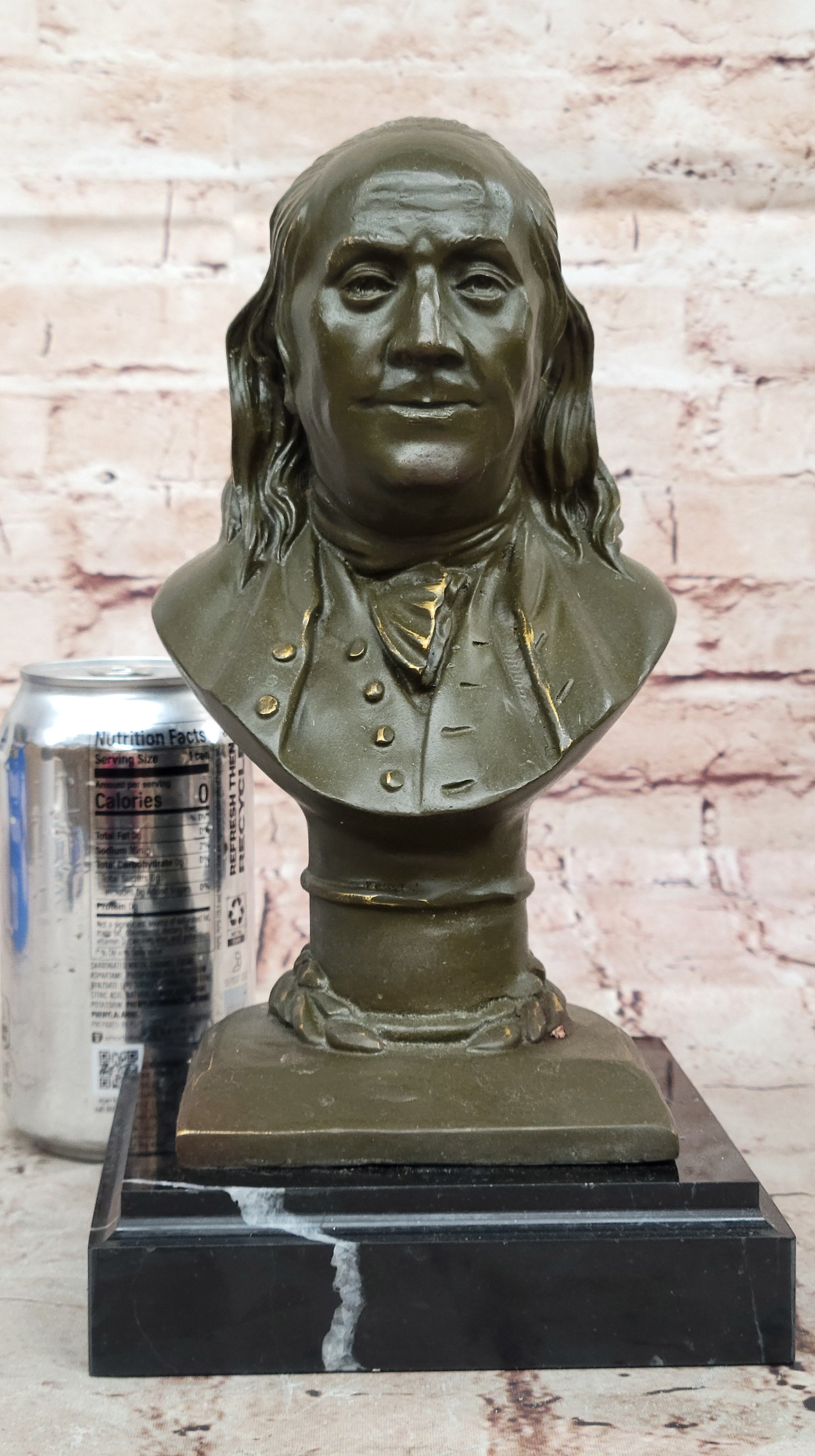 Hand Made Benjamin Franklin Bronze Statue Founding Father Collectible Figurine