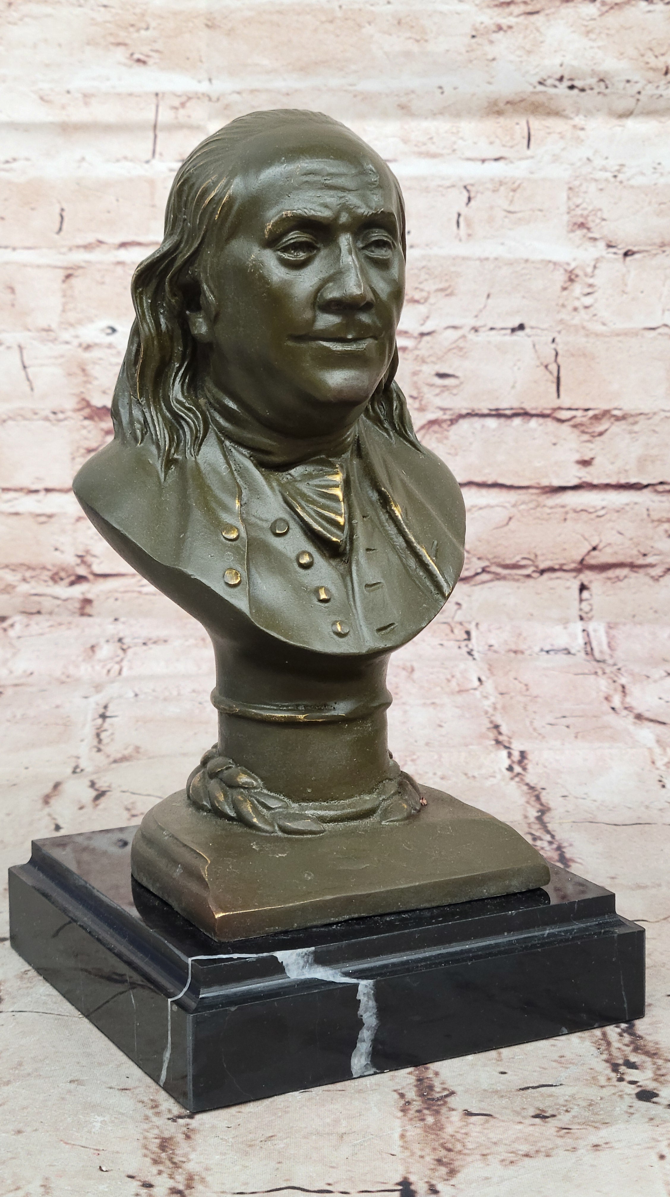 Hand Made Benjamin Franklin Bronze Statue Founding Father Collectible Figurine