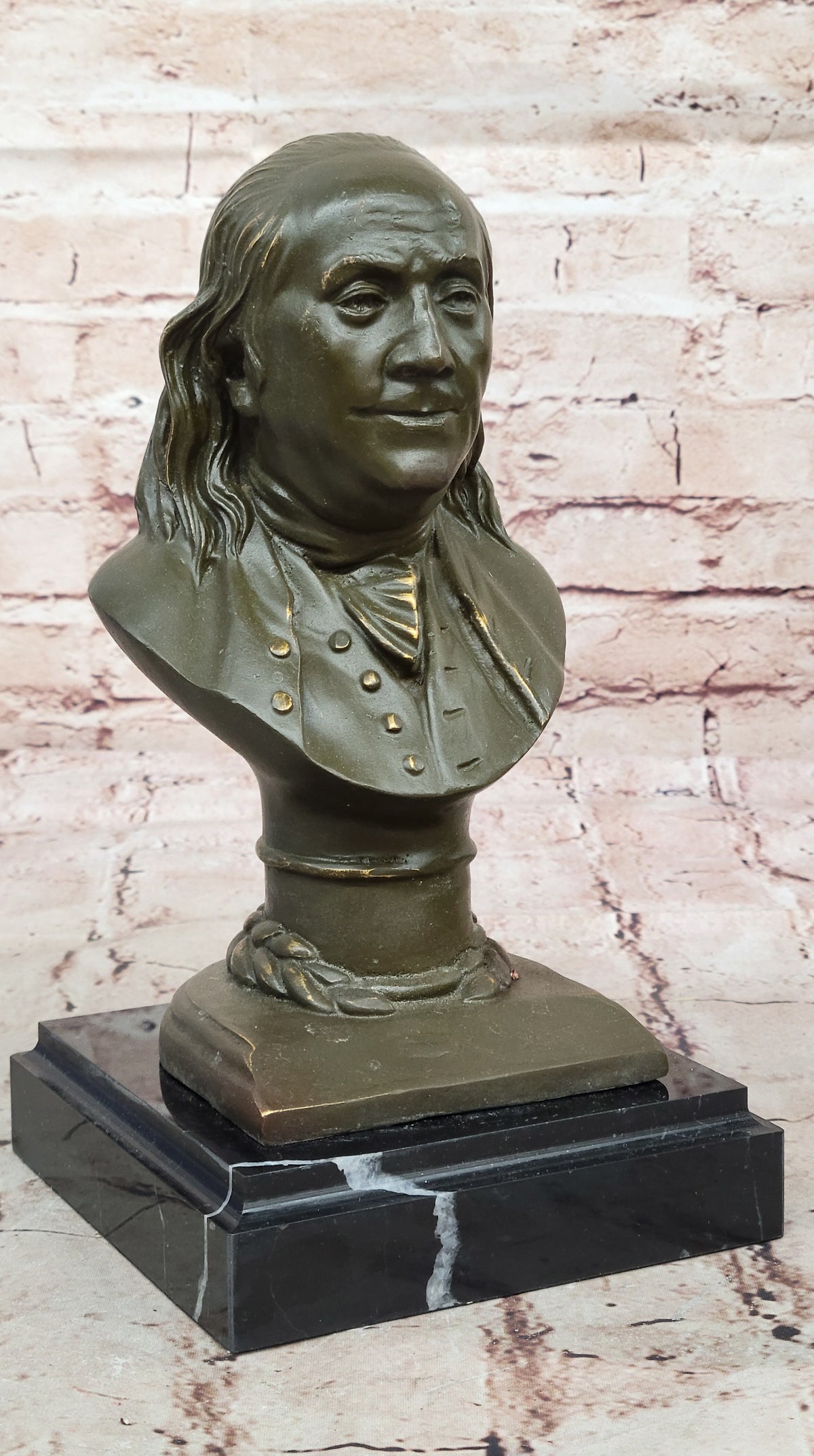Hand Made Benjamin Franklin Bronze Statue Founding Father Collectible Figurine