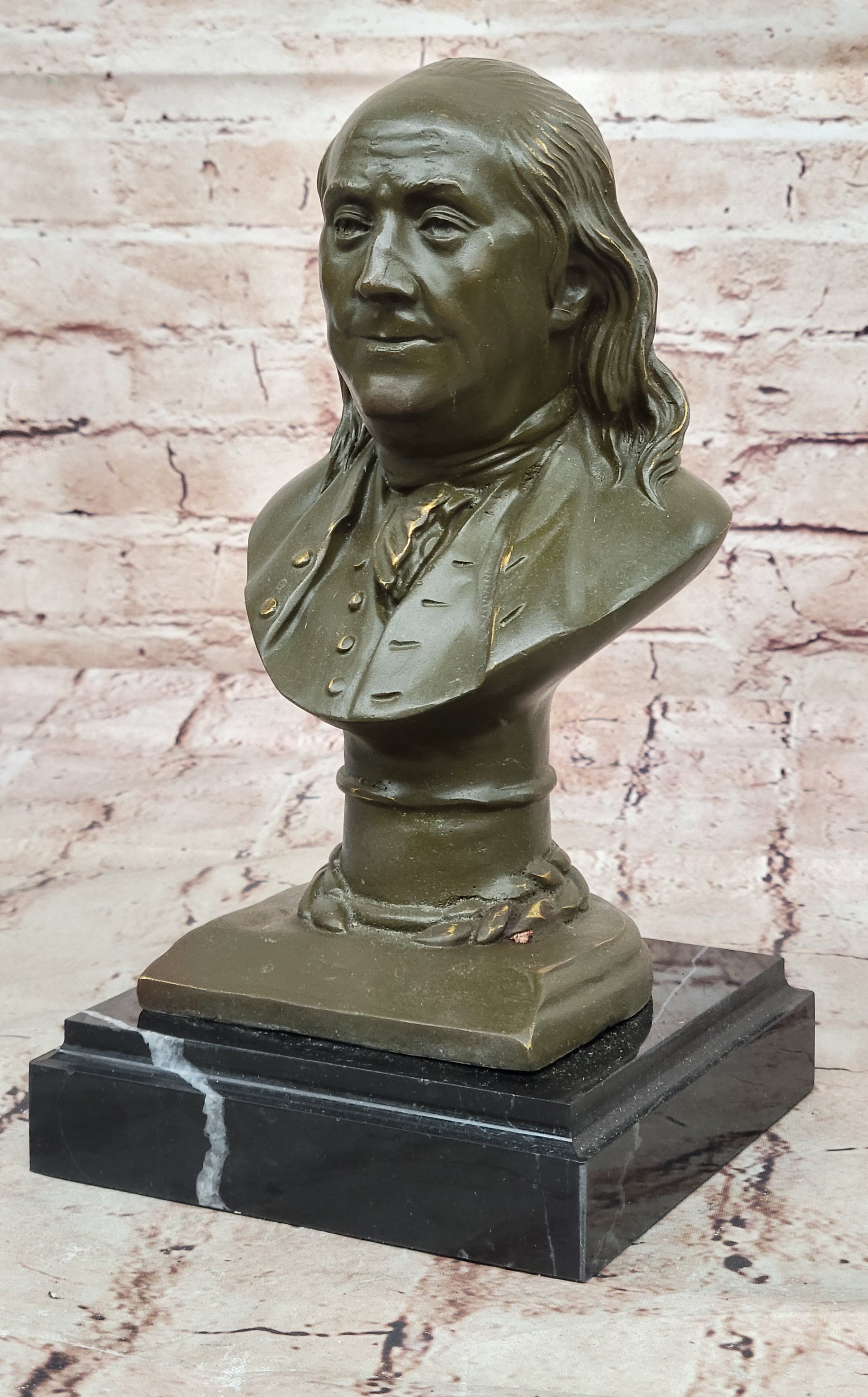 Hand Made Benjamin Franklin Bronze Statue Founding Father Collectible Figurine