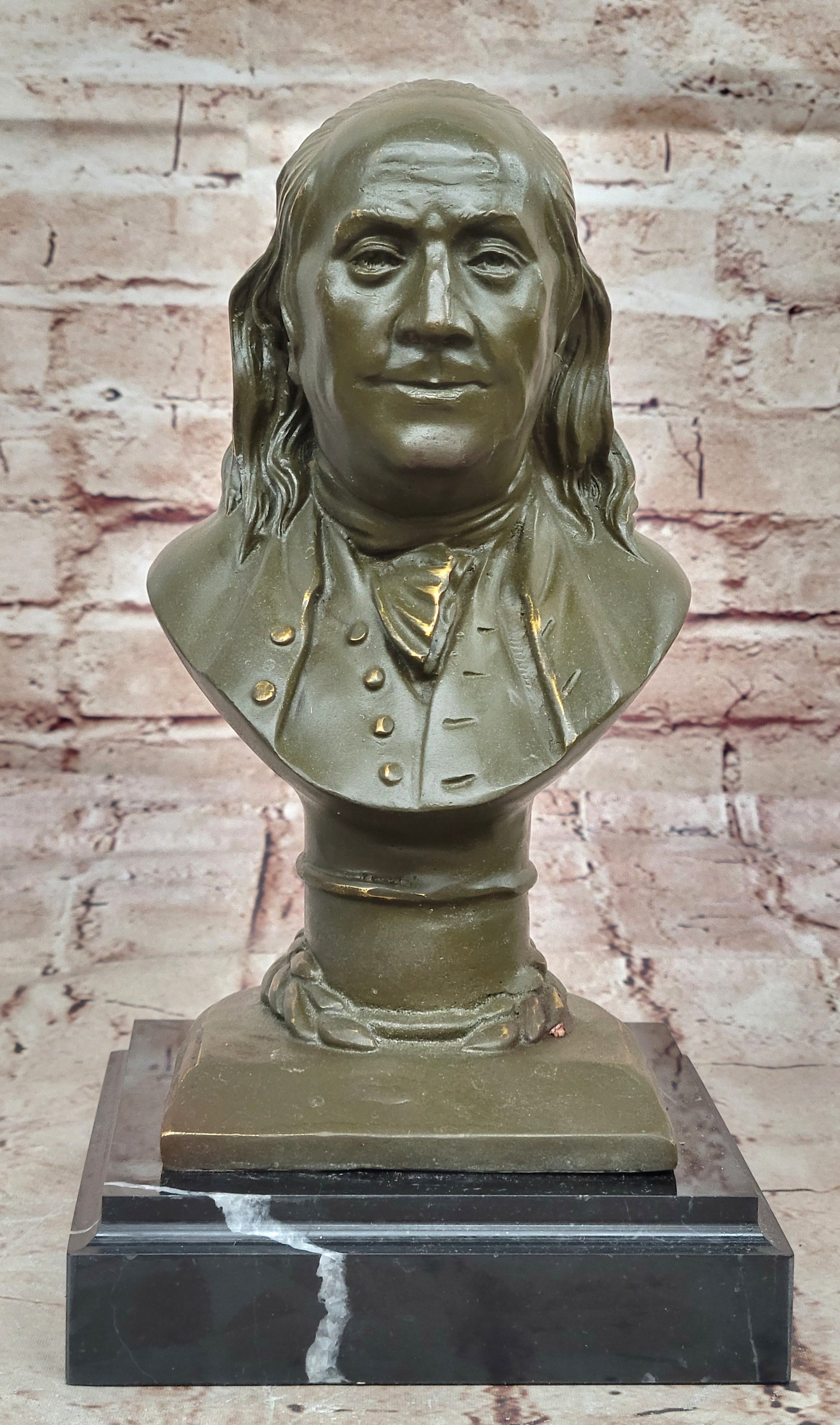 Hand Made Benjamin Franklin Bronze Statue Founding Father Collectible Figurine