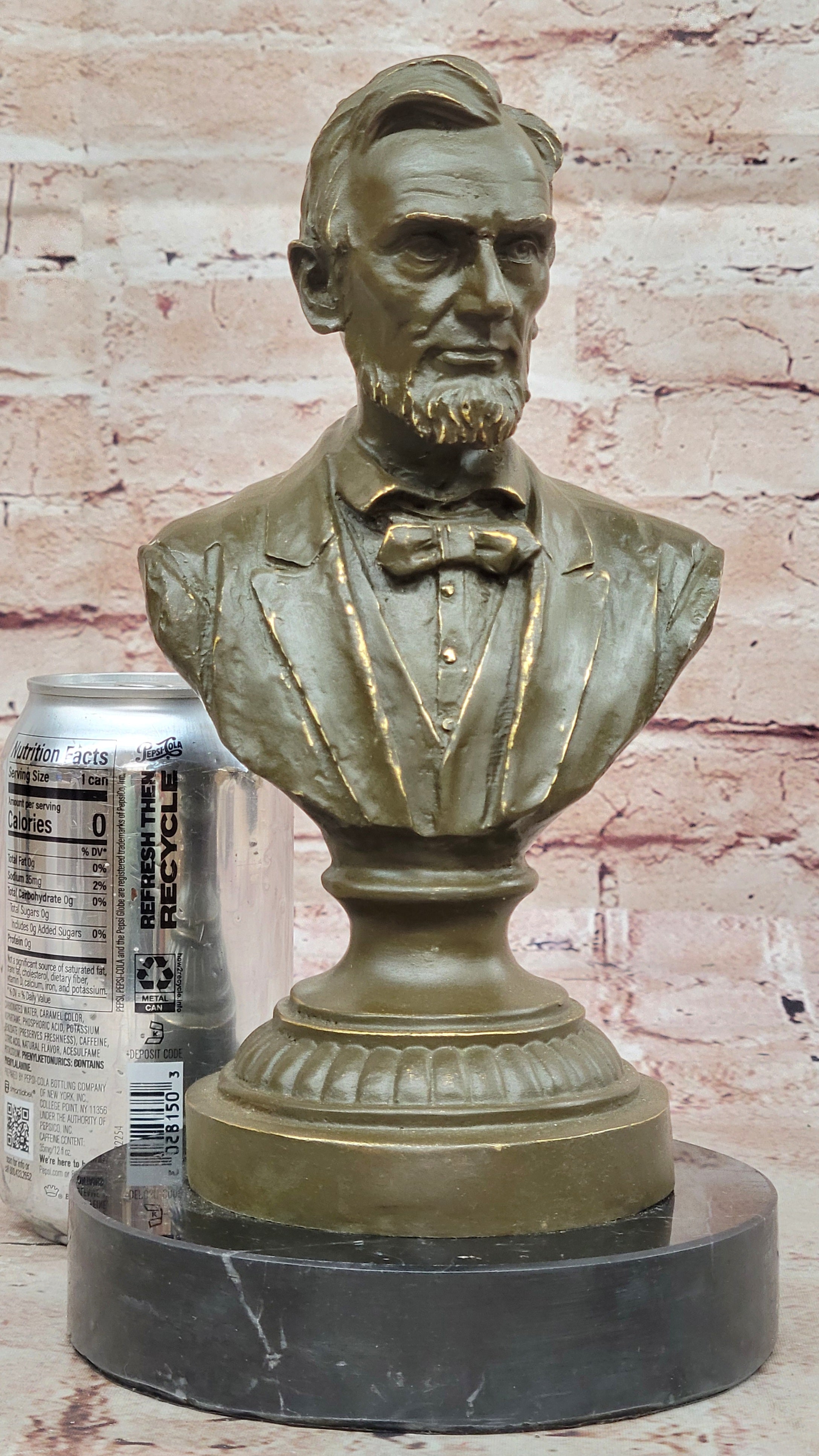 Bronze Sculpture of Abraham Lincoln Bust Statue Fine Art Gift Signed Arrieta Home Decor