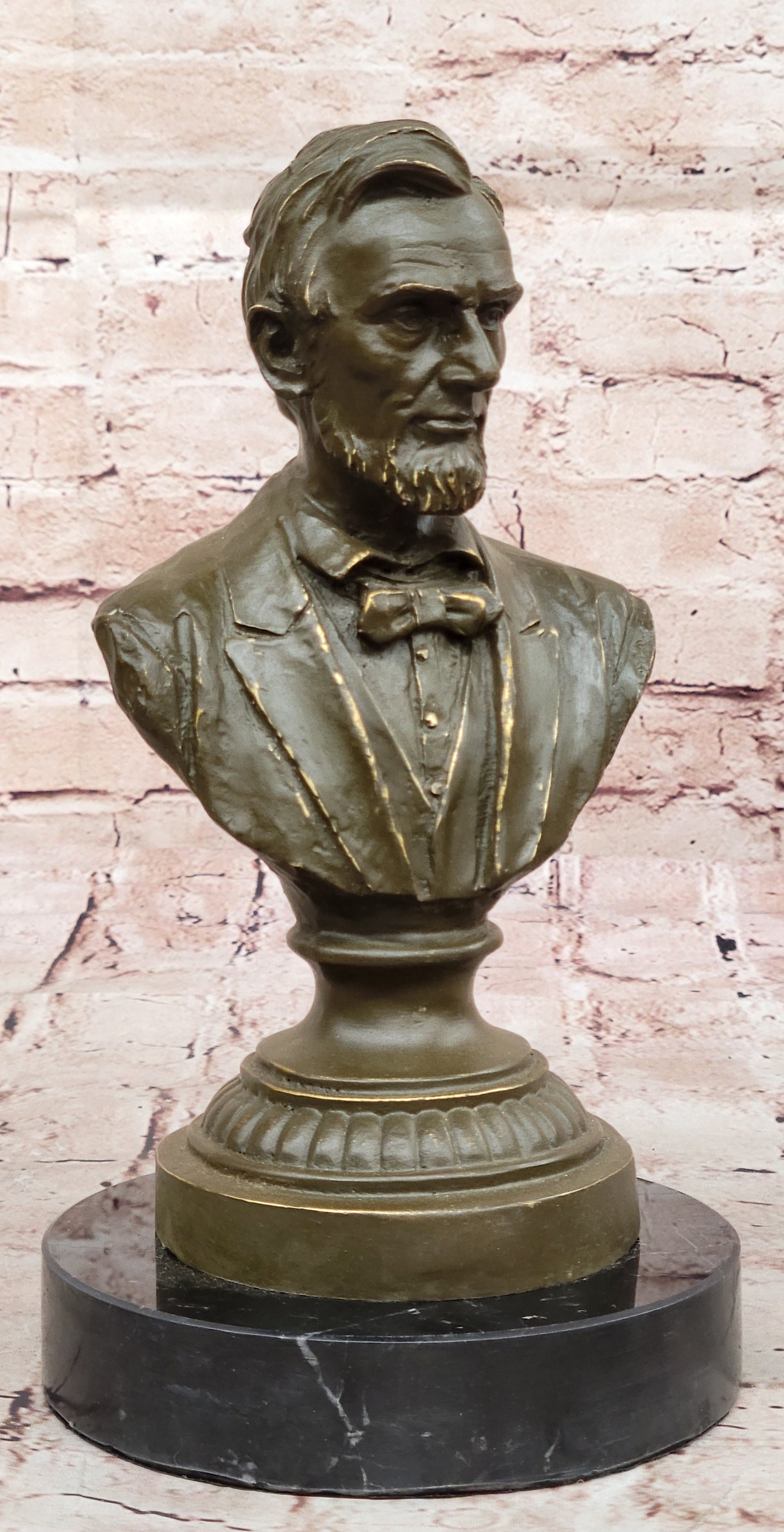 Bronze Sculpture of Abraham Lincoln Bust Statue Fine Art Gift Signed Arrieta Home Decor