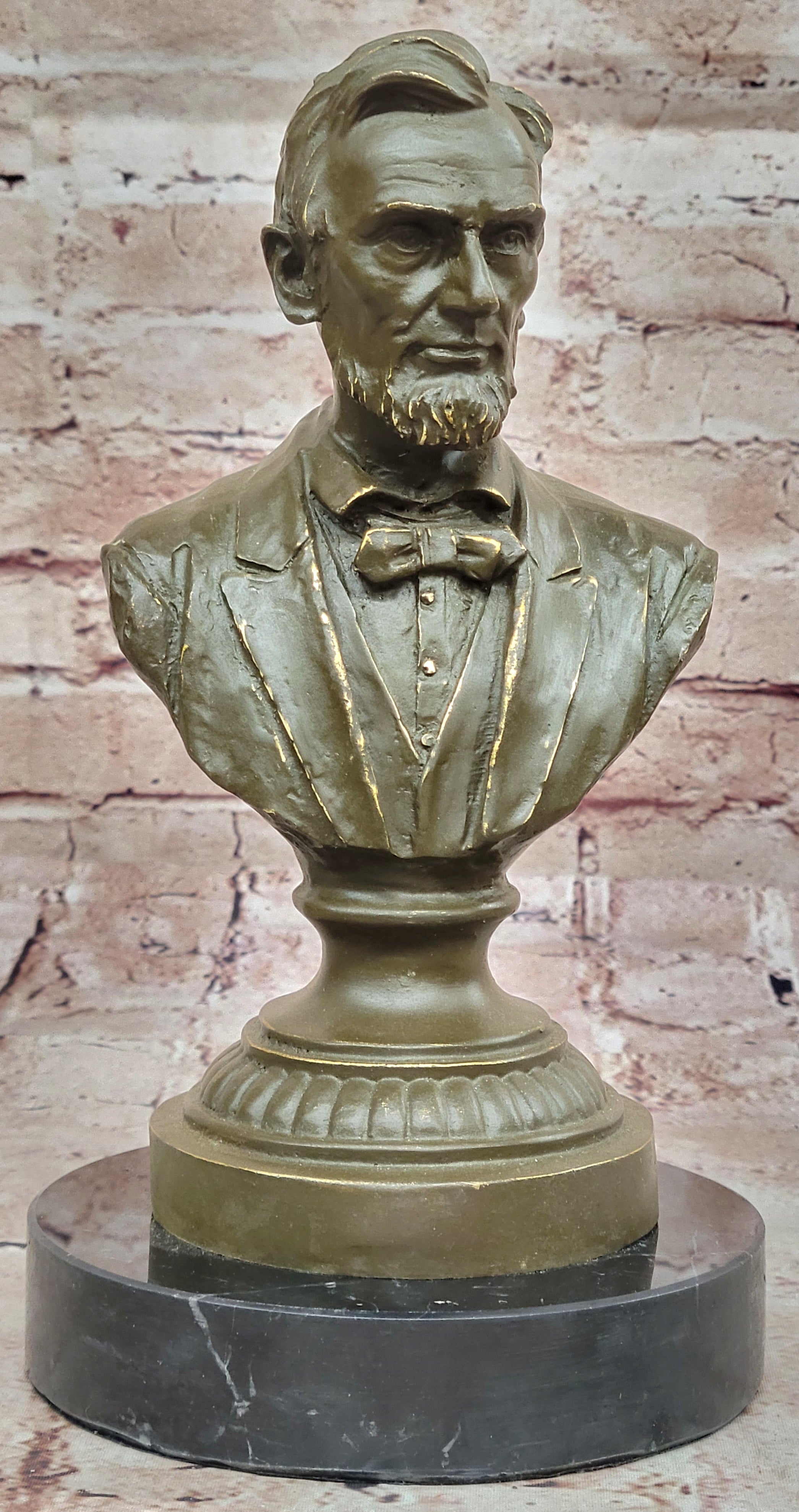 Bronze Sculpture of Abraham Lincoln Bust Statue Fine Art Gift Signed Arrieta Home Decor