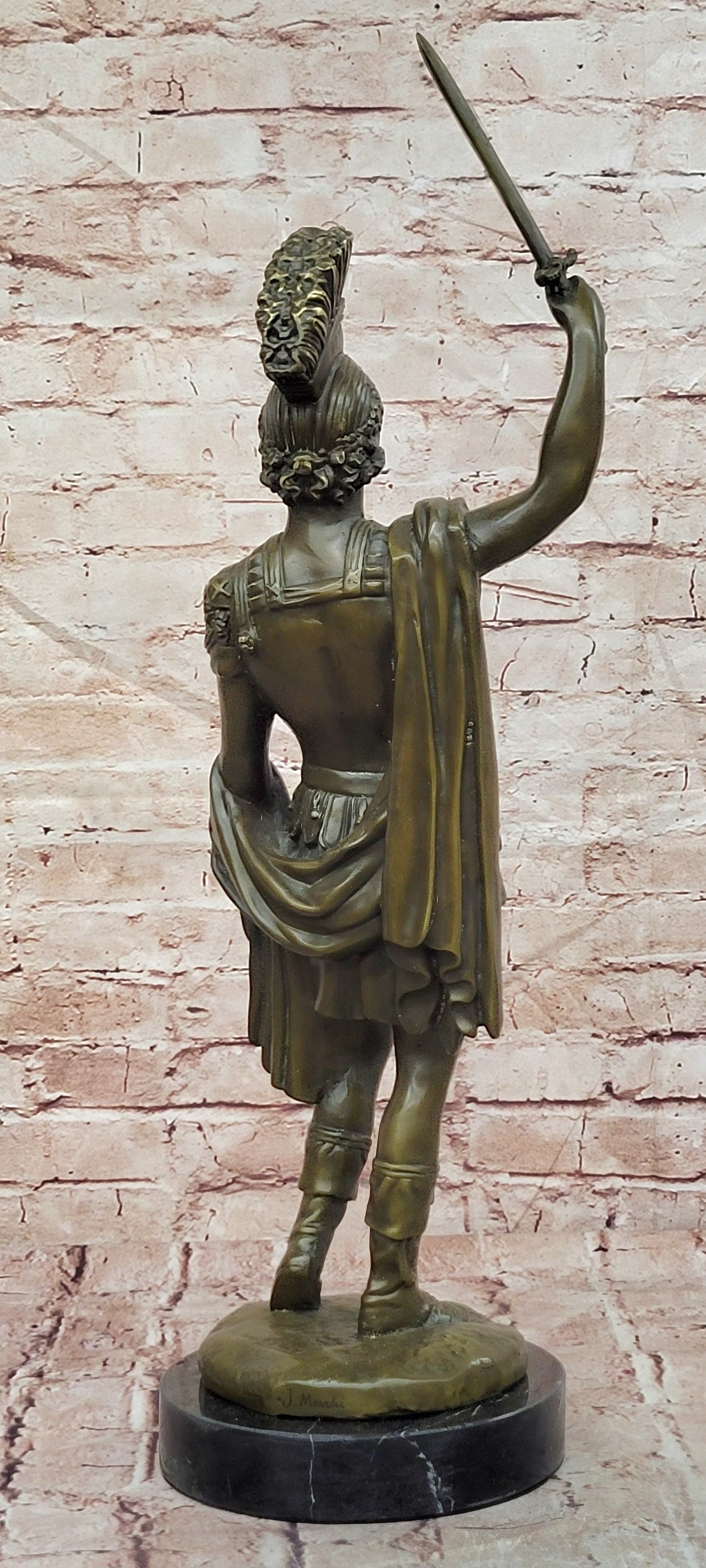 Bronze Roman Warrior Sculpture Signed Mavchi Gladiator Fine Art Figurine