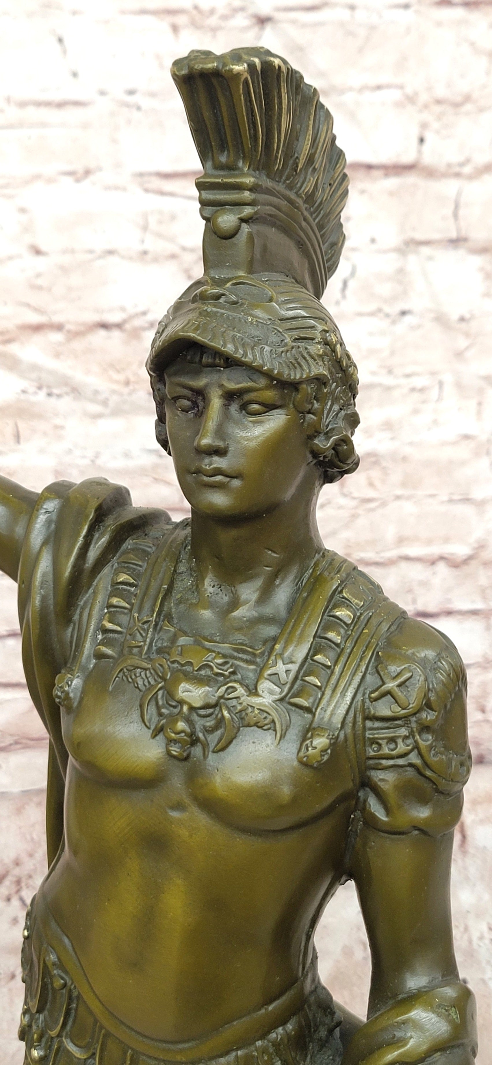 Bronze Roman Warrior Sculpture Signed Mavchi Gladiator Fine Art Figurine