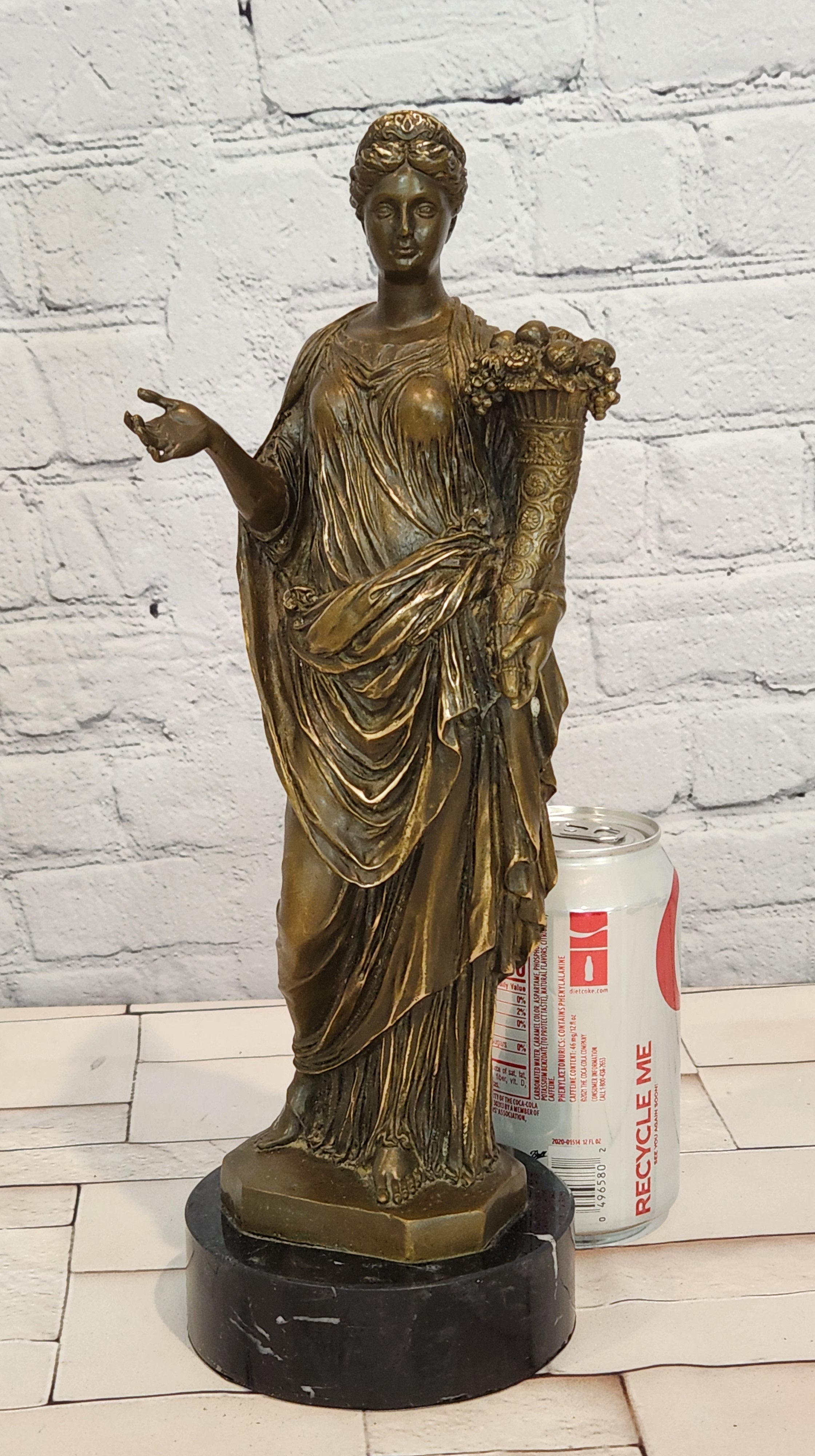 Bronze Goddess Fortuna Sculpture Jean Patoue Symbol of Fate Luck Statue Art