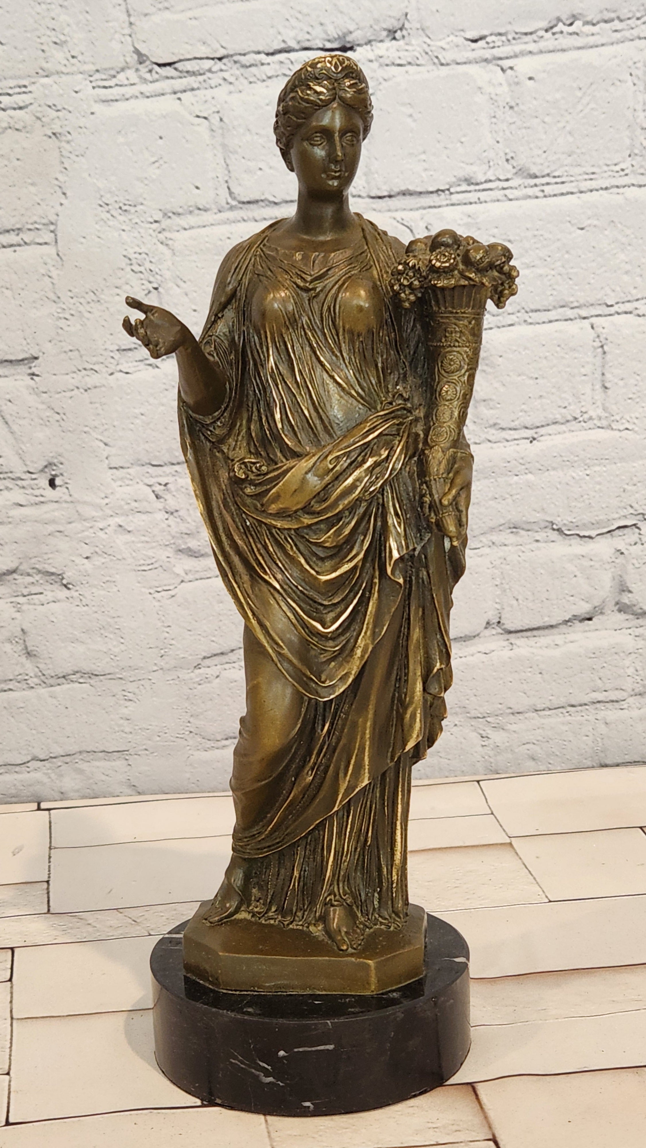 Bronze Goddess Fortuna Sculpture Jean Patoue Symbol of Fate Luck Statue Art
